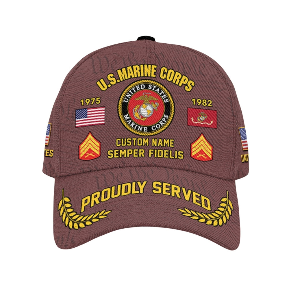 Premium Custom USMC Veteran Hat VPVC020612, Cap For Marine Veterans, Gifts For Veterans Day, Father’s Day