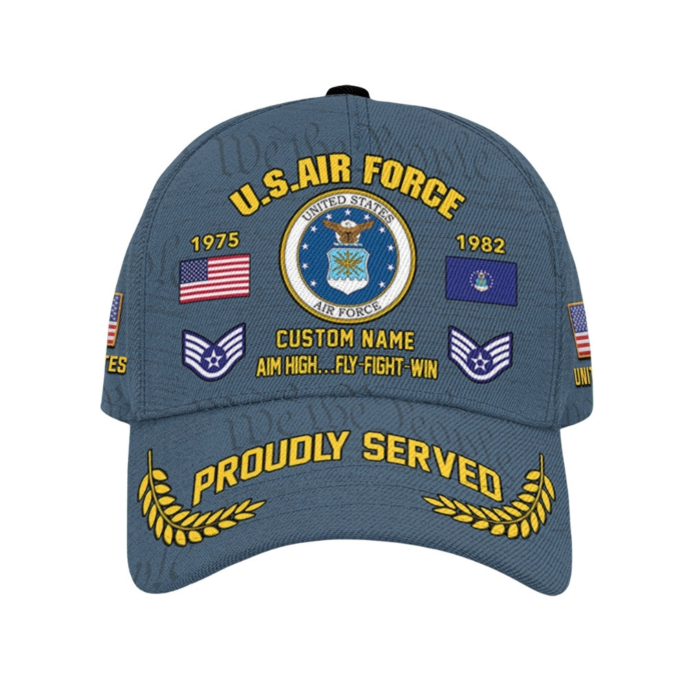 Premium Custom USAF Veteran Hat VPVC020613, Cap For Air Force Veterans, Gifts For Veterans Day, Father’s Day