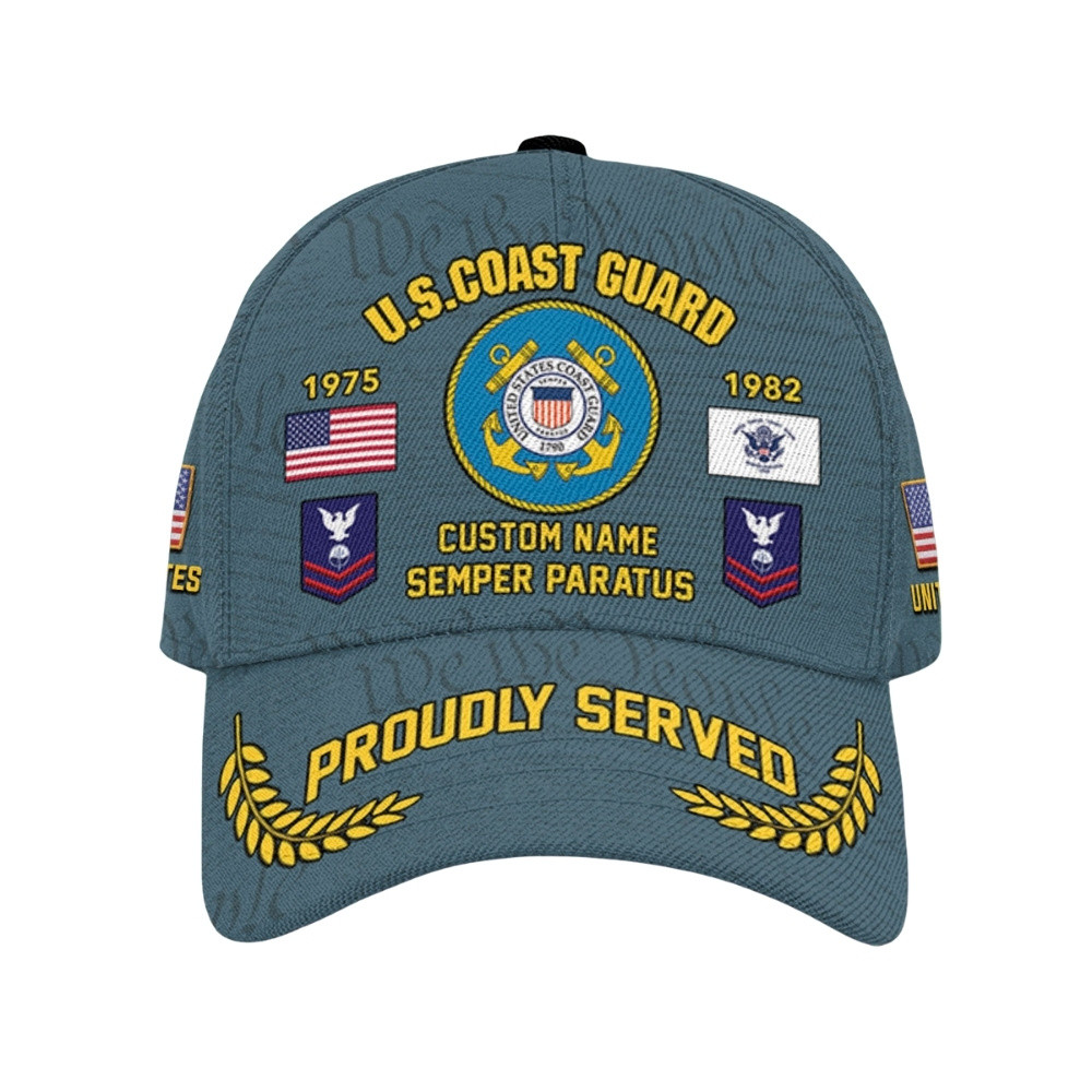 Premium Custom USCG Veteran Hat VPVC020614, Cap For Coast Guard Veterans, Gifts For Veterans Day, Father’s Day