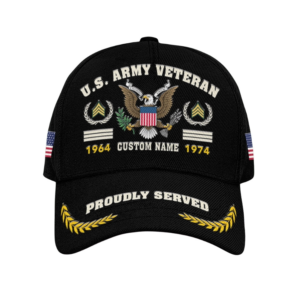 Premium Custom US Army Veteran Hat VPVC020616, Cap For Army Veterans, Gifts For Veterans Day, Father’s Day