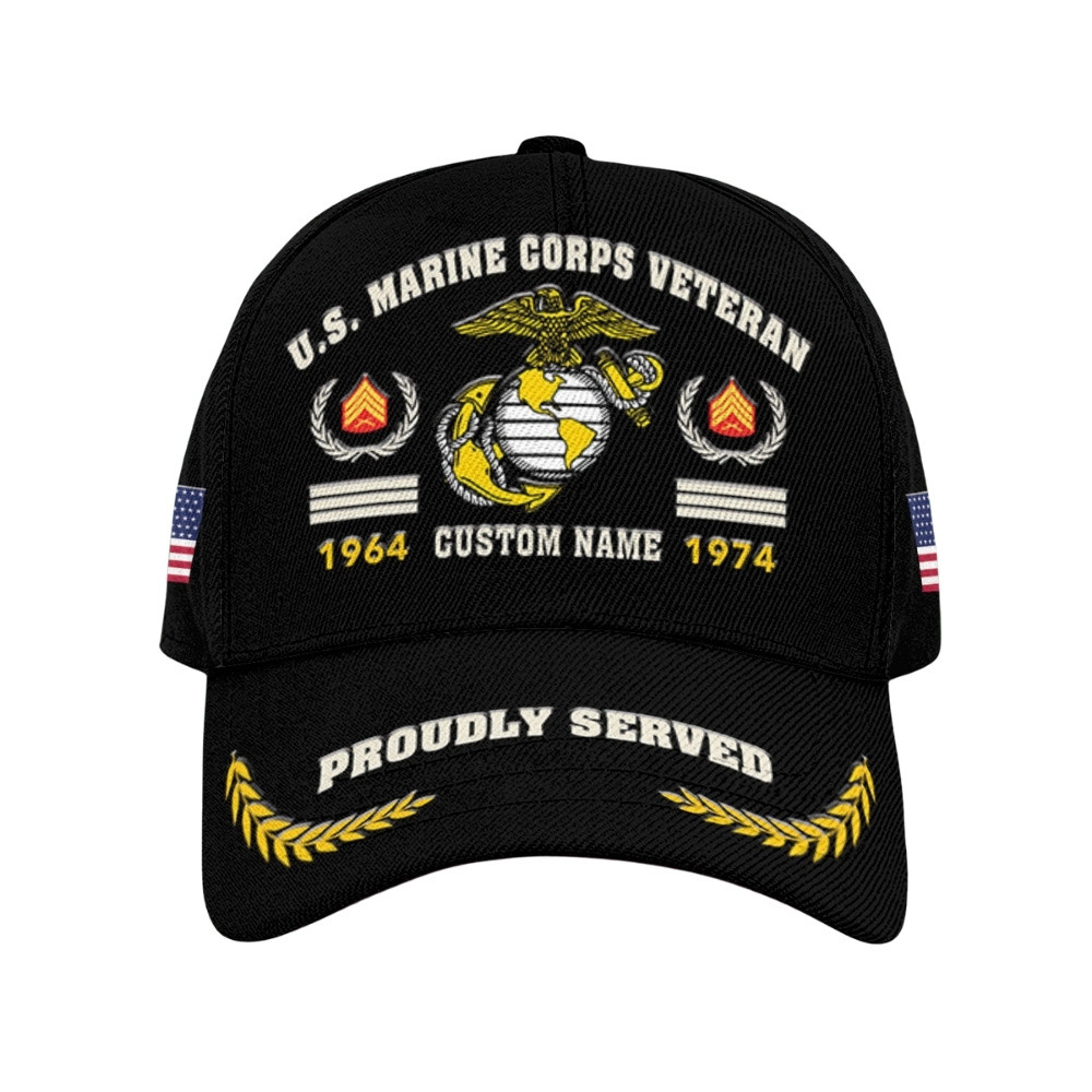 Premium Custom USMC Veteran Hat VPVC020618, Cap For Marine Veterans, Gifts For Veterans Day, Father’s Day