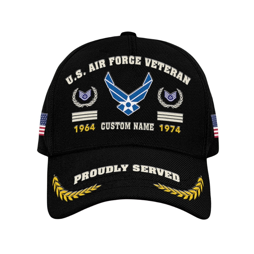 Premium Custom USAF Veteran Hat VPVC020619, Cap For Air Force Veterans, Gifts For Veterans Day, Father’s Day