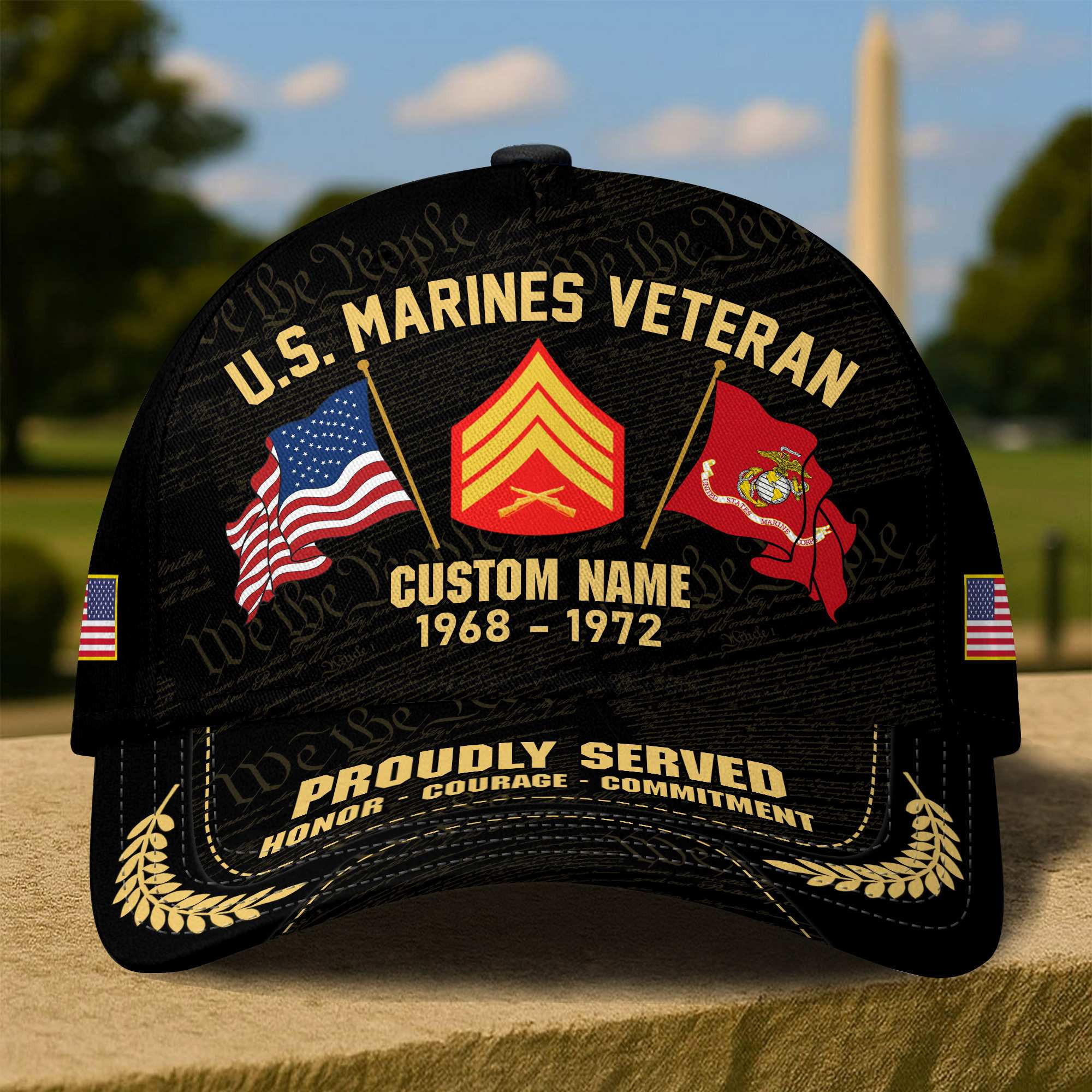 Premium Custom US Marines Veteran Cap CPVC290510