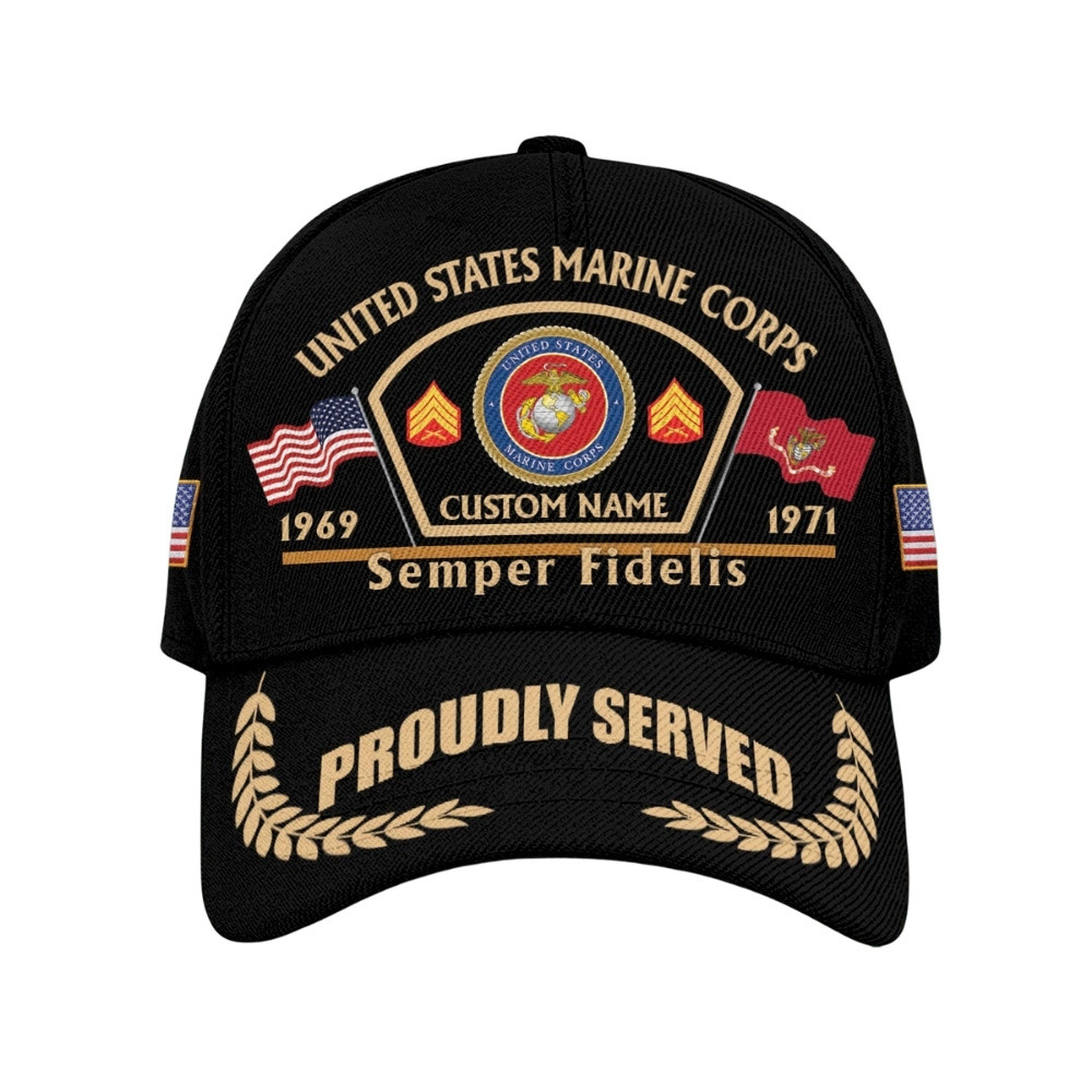 Premium Custom USMC Veteran Hat VPVC020623, Cap For Marine Veterans, Gifts For Veterans Day, Father’s Day