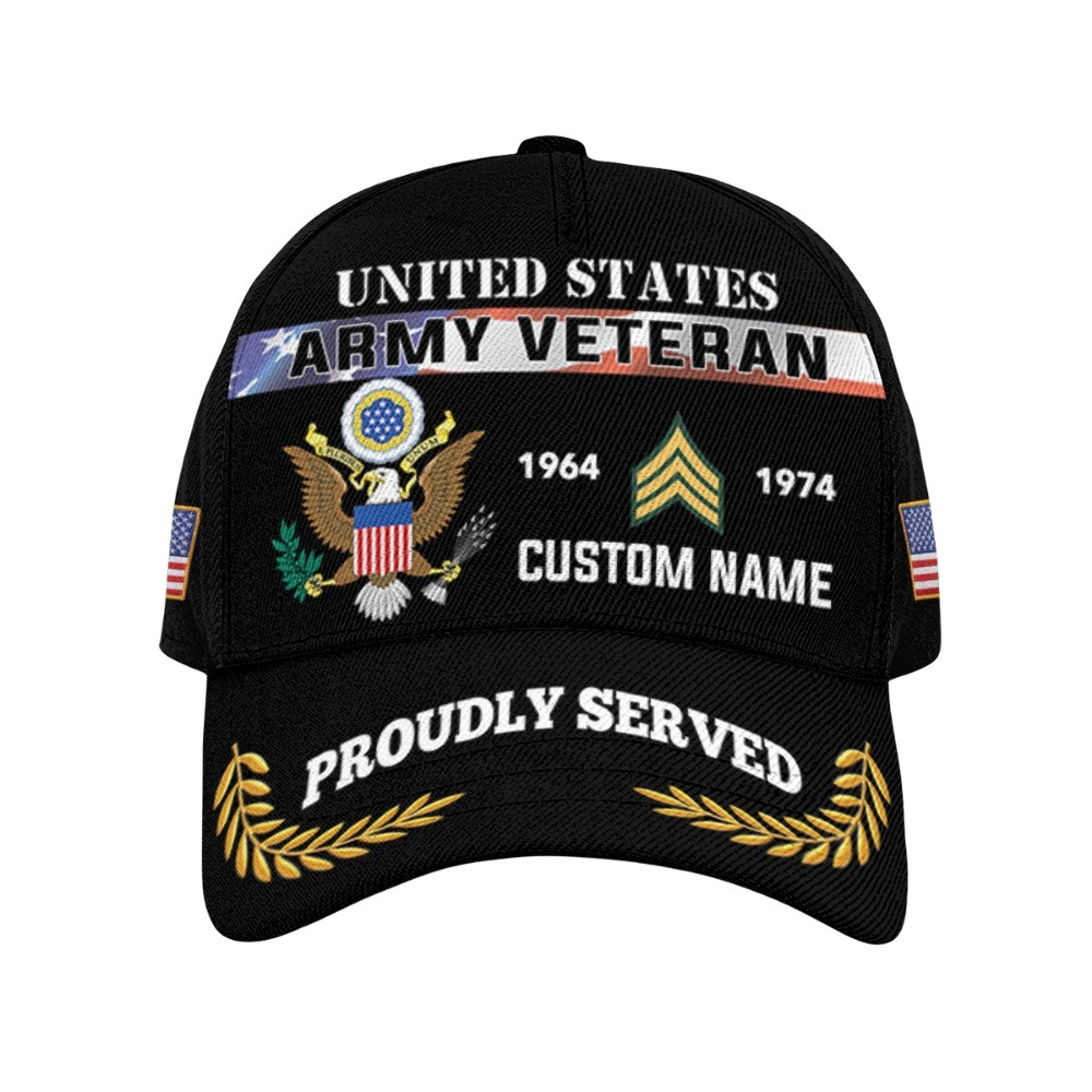 Premium Custom US Army Veteran Hat VPVC020626, Cap For Army Veterans, Gifts For Veterans Day, Father’s Day