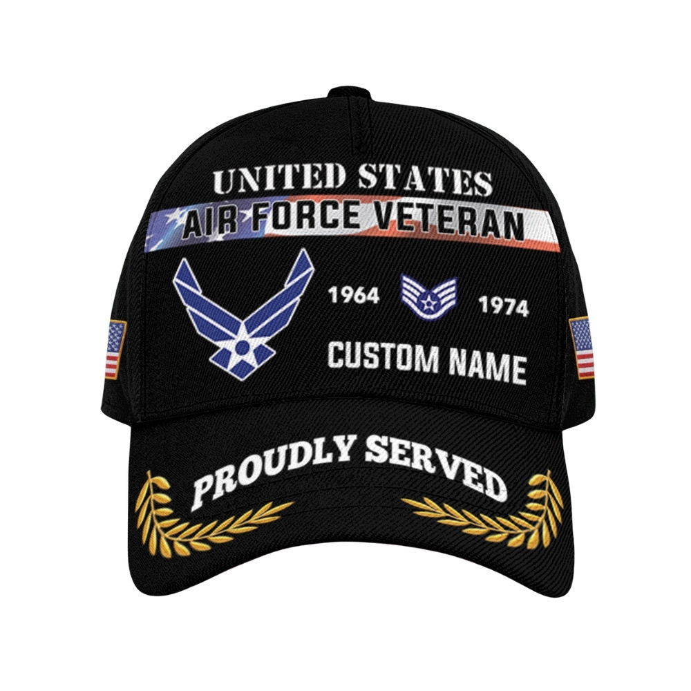 Premium Custom USAF Veteran Hat VPVC020629, Cap For Air Force Veterans, Gifts For Veterans Day, Father’s Day