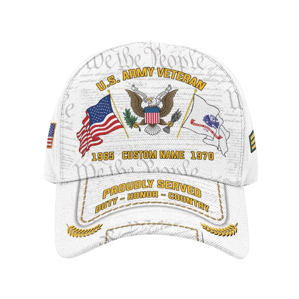 Premium Custom US Army Veteran Hat VPVC020631, Cap For Army Veterans, Gifts For Veterans Day, Father’s Day