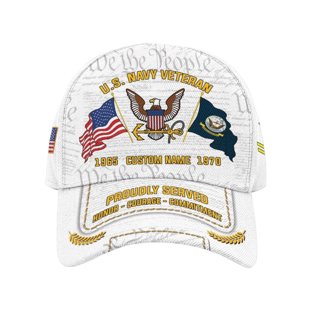 Premium Custom US Navy Veteran Hat VPVC020632, Cap For Navy Veterans, Gifts For Veterans Day, Father’s Day