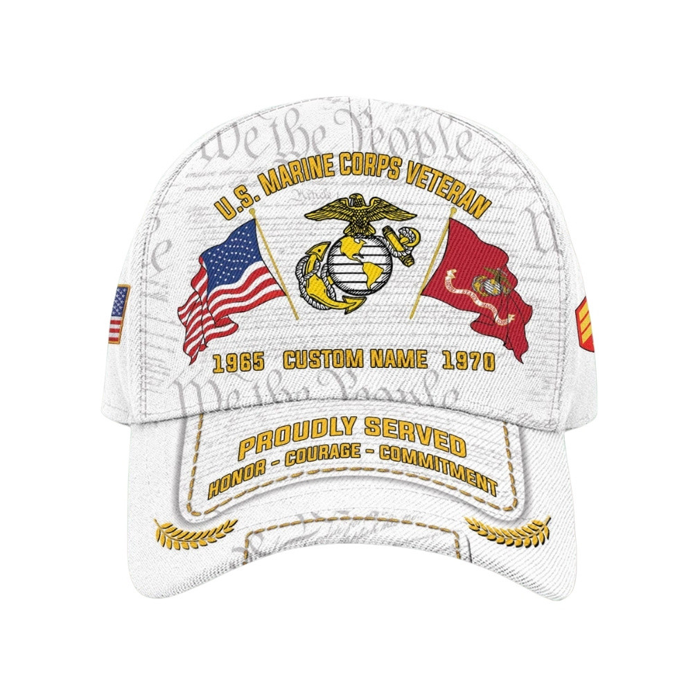 Premium Custom USMC Veteran Hat VPVC020633, Cap For Marine Veterans, Gifts For Veterans Day, Father’s Day