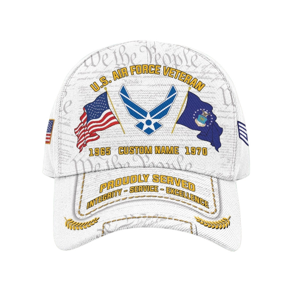 Premium Custom USAF Veteran Hat VPVC020634, Cap For Air Force Veterans, Gifts For Veterans Day, Father’s Day