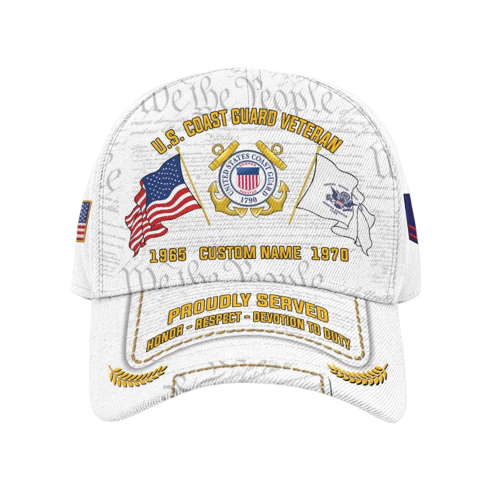 Premium Custom USCG Veteran Hat VPVC020635, Cap For Coast Guard Veterans, Gifts For Veterans Day, Father’s Day