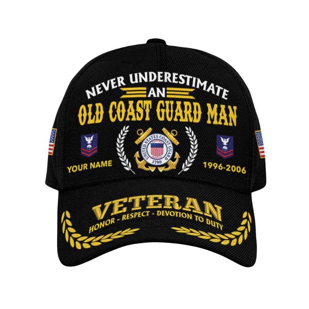 Premium Custom USCG Veteran Hat VPVC020640, Cap For Coast Guard Veterans, Gifts For Veterans Day, Father’s Day