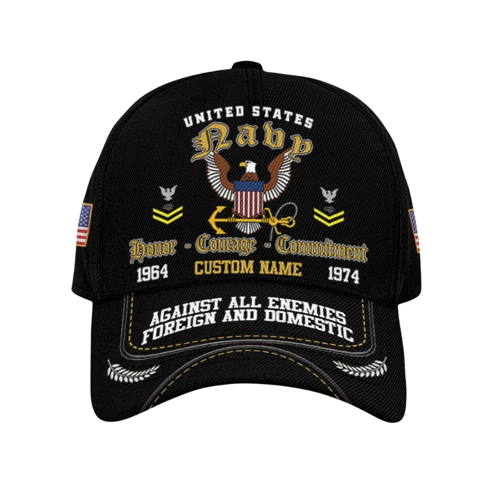 Premium Custom US Navy Veteran Hat VPVC020642, Cap For Navy Veterans, Gifts For Veterans Day, Father’s Day
