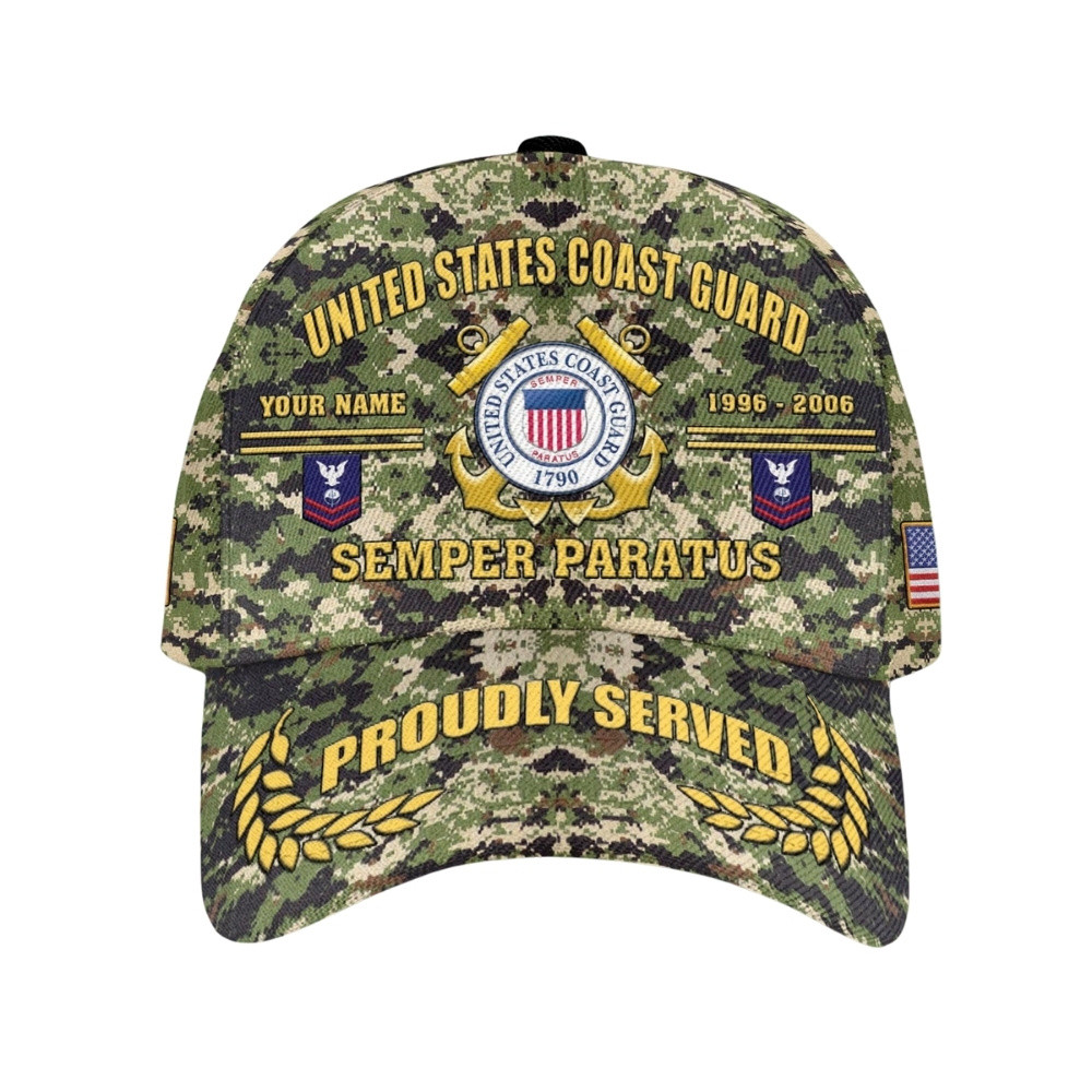 Premium Custom USCG Veteran Hat VPVC020650, Cap For Coast Guard Veterans, Gifts For Veterans Day, Father’s Day