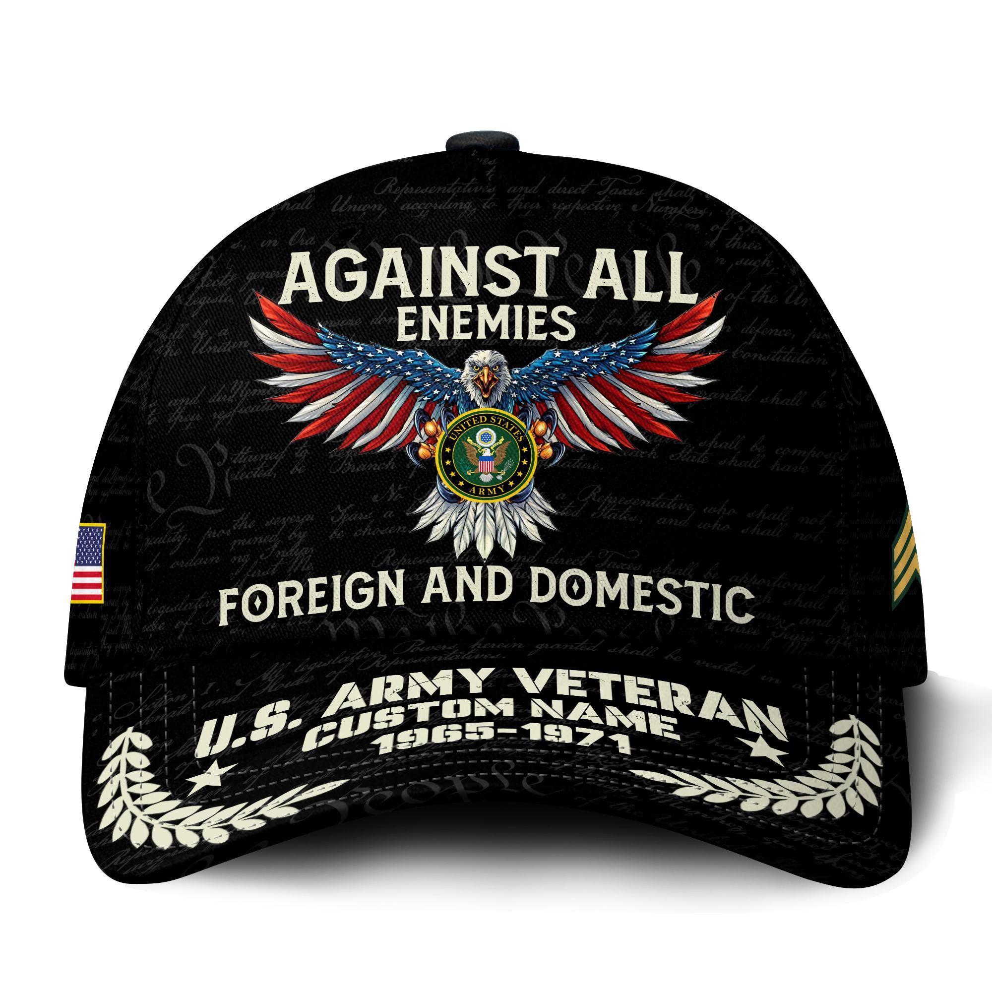 Premium Custom US Army Veteran Hat VPVC015001, Cap For Army Veterans, Gifts For Veterans Day, Father’s Day