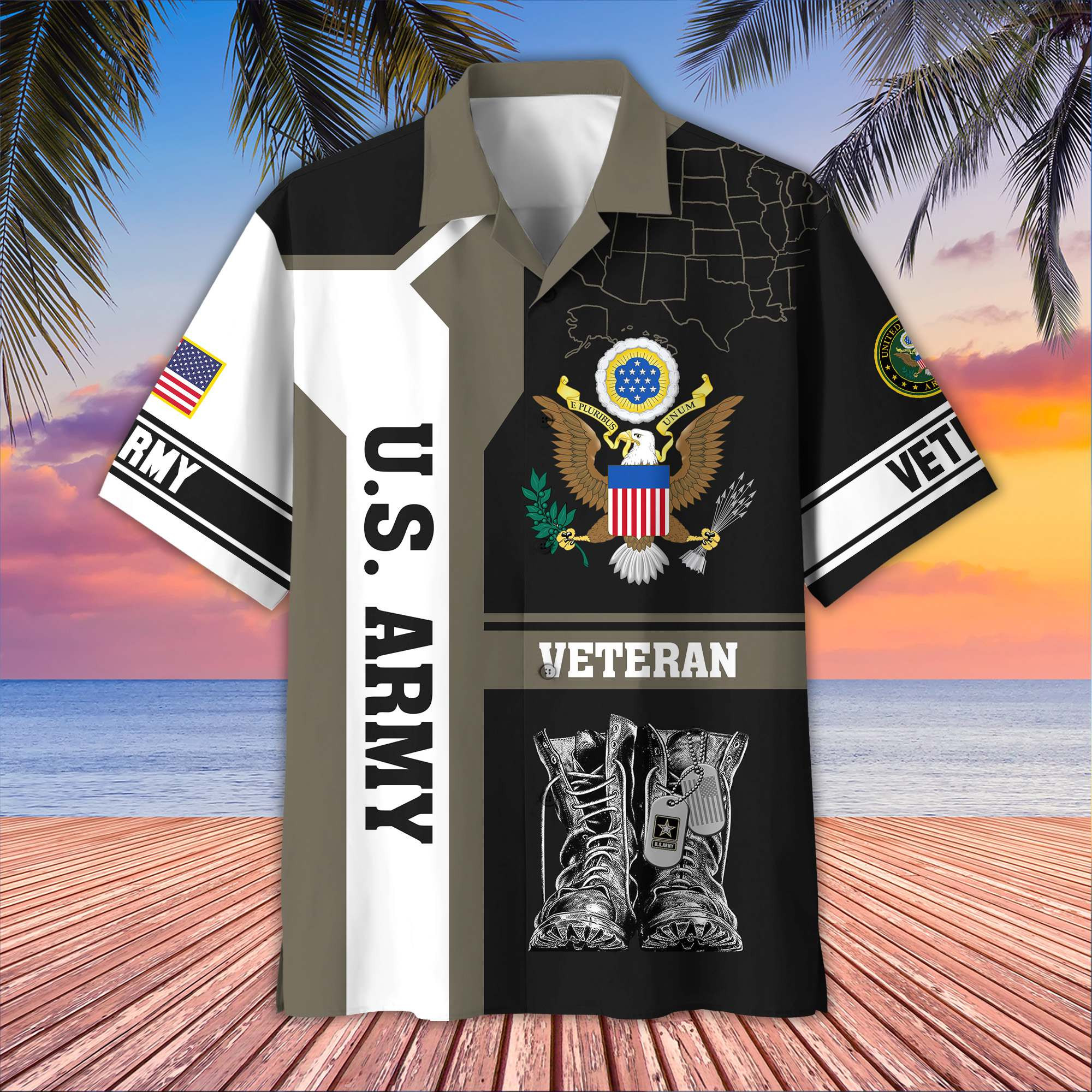 Premium US Veterans Hawaiian Shirt CPHN190511, Gifts For US Veterans, Gifts For Father’s Day, Veterans Day