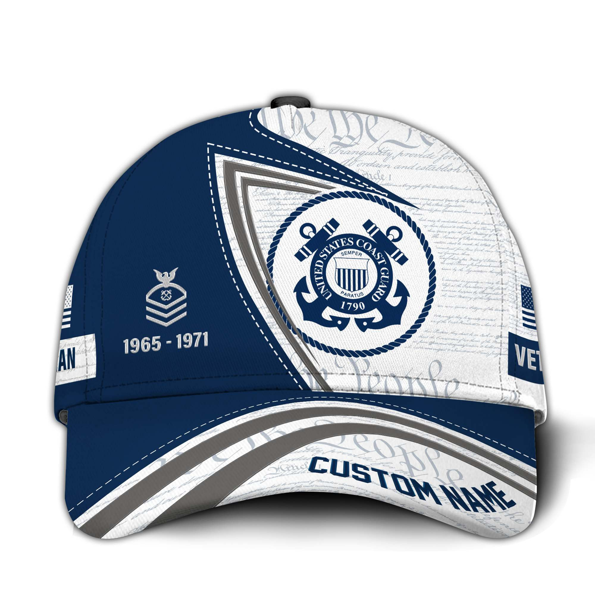 Premium Custom USCG Veteran Hat VPVC015205, Cap For Coast Guard Veterans, Gifts For Veterans Day, Father’s Day