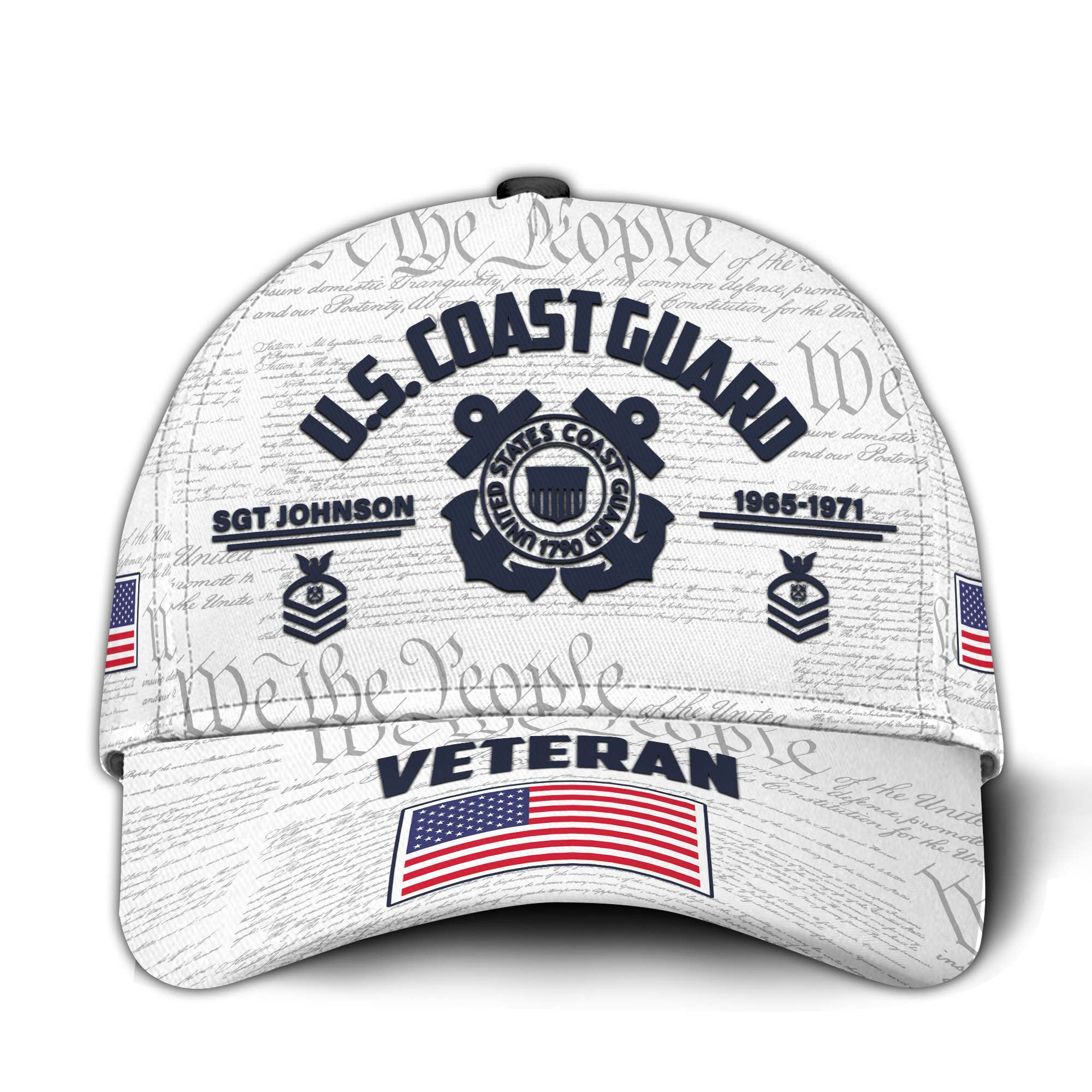 Premium Custom USCG Veteran Hat VPVC015305, Cap For Coast Guard Veterans, Gifts For Veterans Day, Father’s Day
