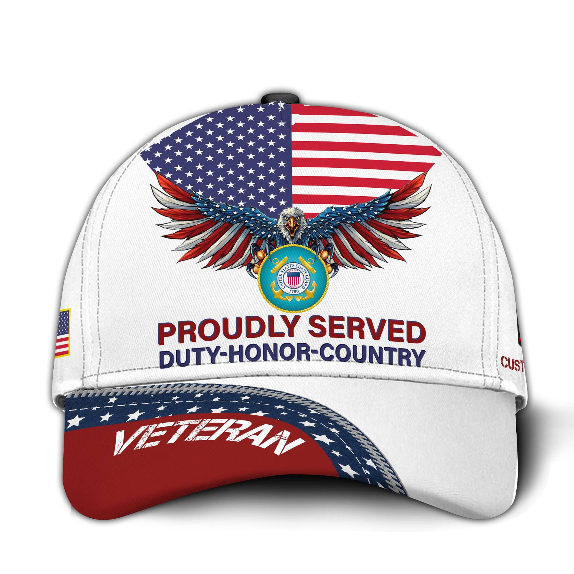 Premium Custom USCG Veteran Hat VPVC015405, Cap For Coast Guard Veterans, Gifts For Veterans Day, Father’s Day