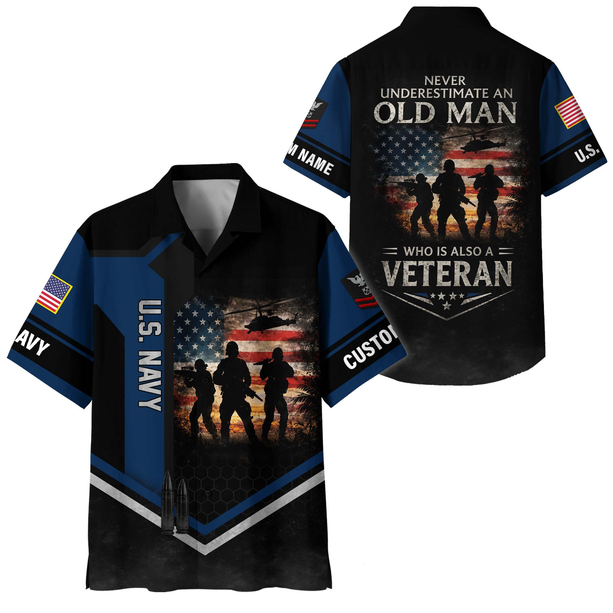 Premium Custom US Navy Hawaiian Shirt VPVC408122, Gifts For Navy Veteran, Gifts For Veterans Day