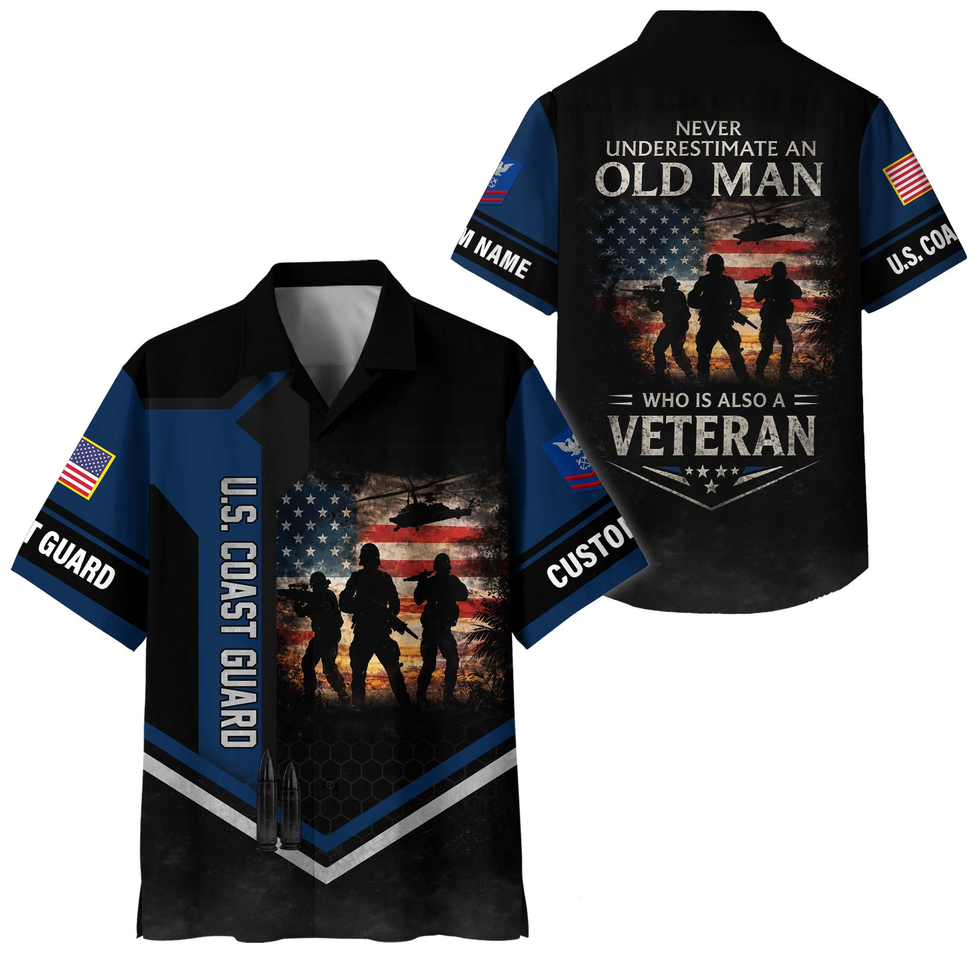Premium Custom USCG Hawaiian Shirt VPVC408125, Gifts For Coast Guard Veteran, Gifts For Veterans Day