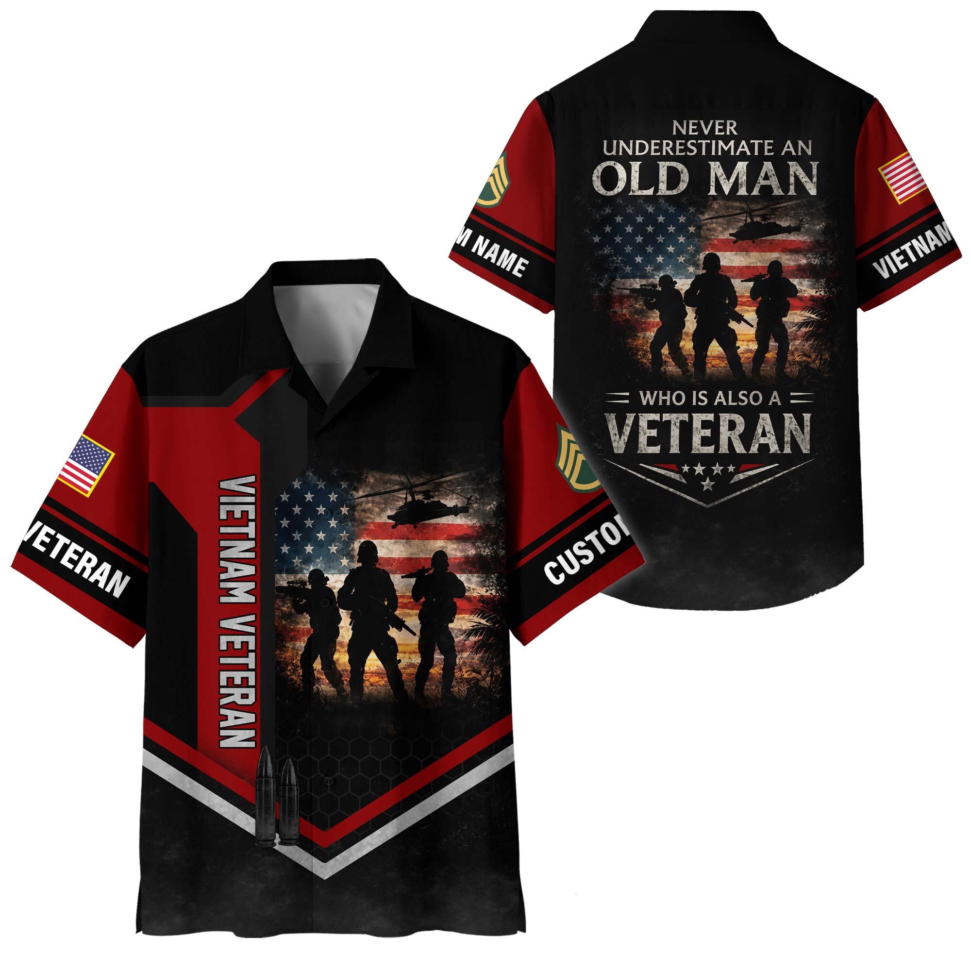 Premium Custom Vietnam Veteran Hawaiian Shirt VPVC408126, Gifts For Vietnam Veteran, Gifts For Veterans Day