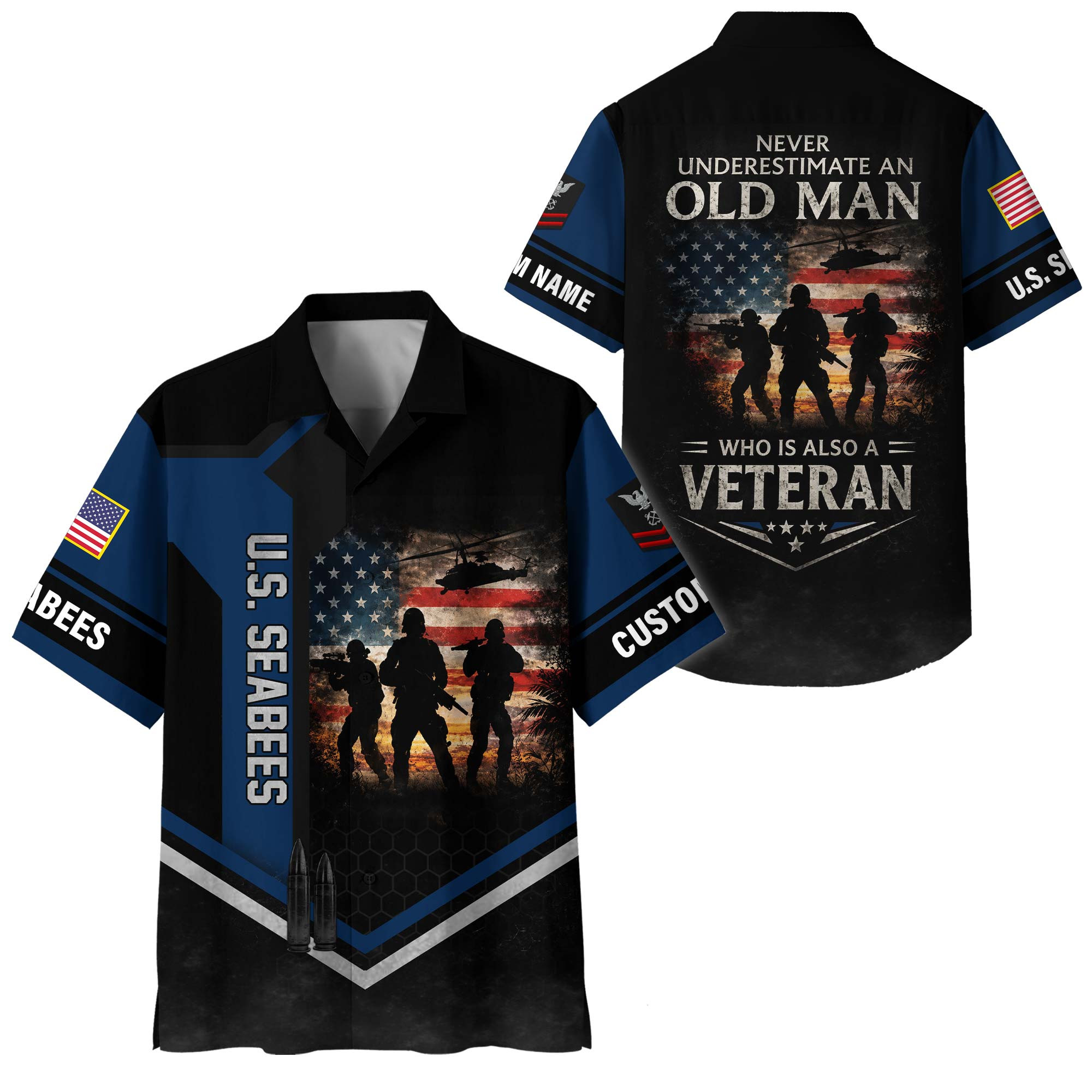 Premium Custom US Seabees Hawaiian Shirt VPVC408129, Gifts For Seabees Veteran, Gifts For Veterans Day