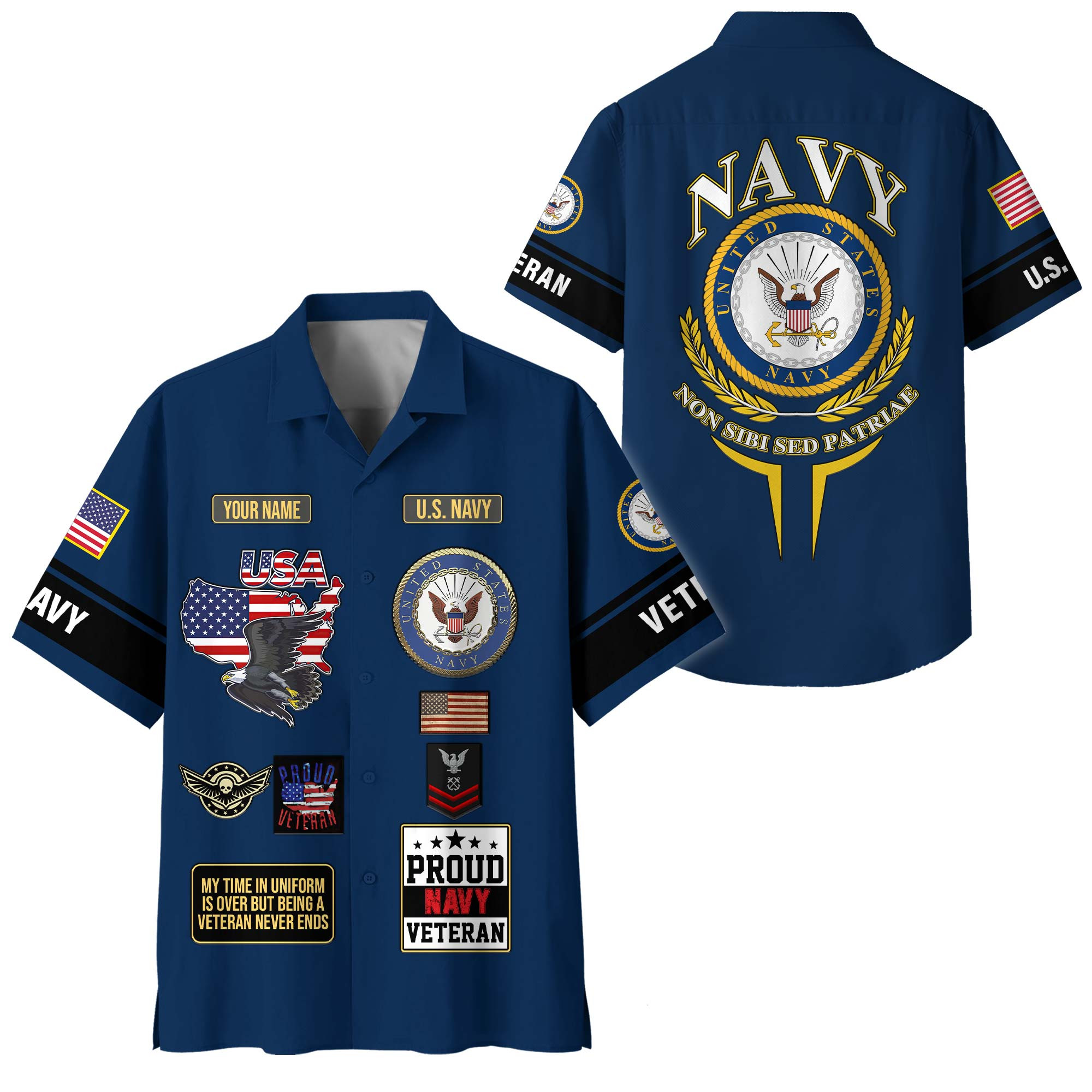 Premium Custom US Navy Hawaiian Shirt VPVC408132, Gifts For Navy Veteran, Gifts For Veterans Day