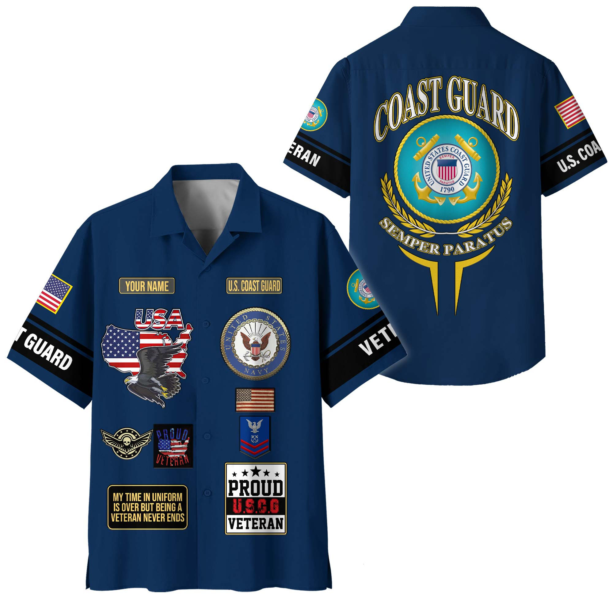 Premium Custom USCG Hawaiian Shirt VPVC408135, Gifts For Coast Guard Veteran, Gifts For Veterans Day
