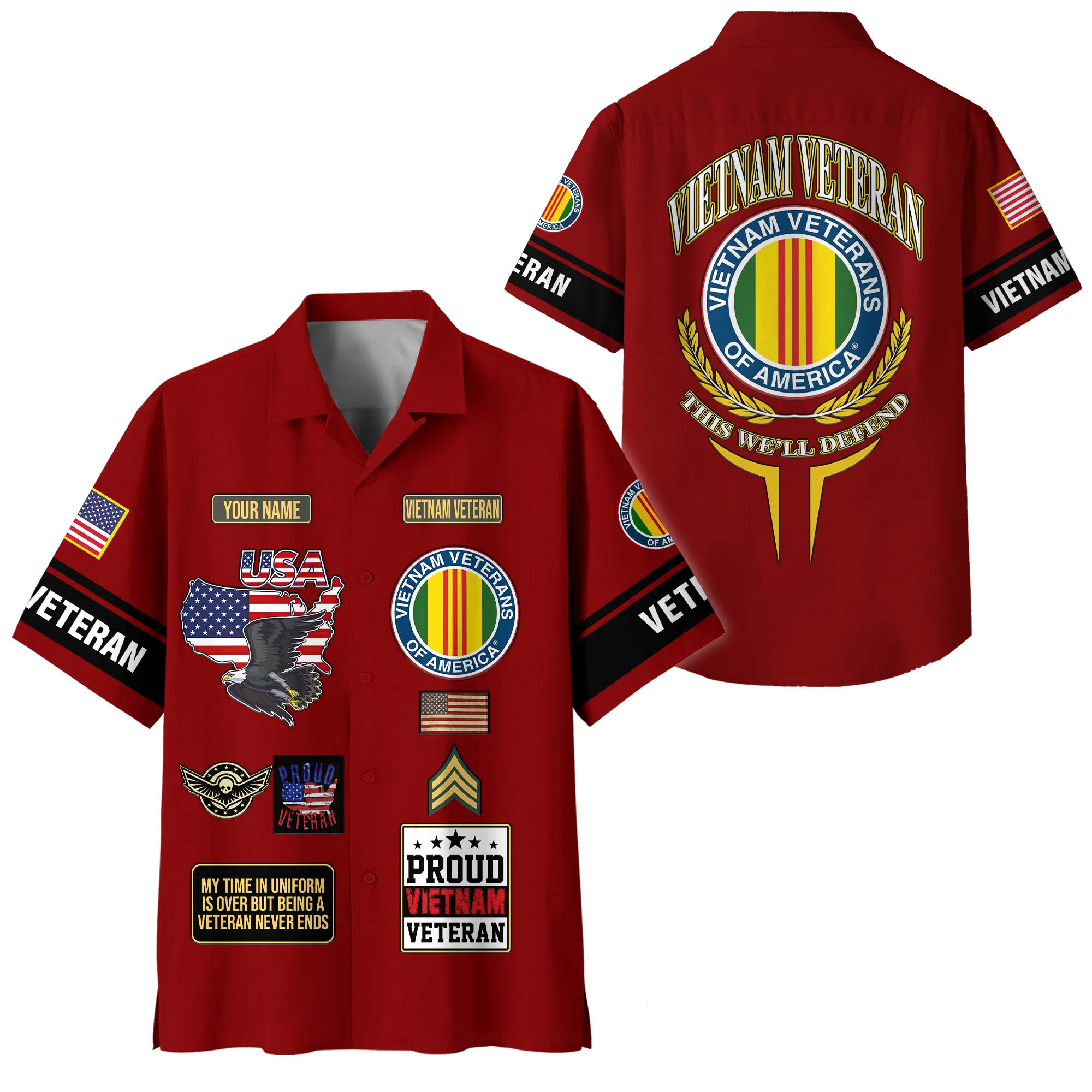Premium Custom Vietnam Veteran Hawaiian Shirt VPVC408136, Gifts For Vietnam Veteran, Gifts For Veterans Day