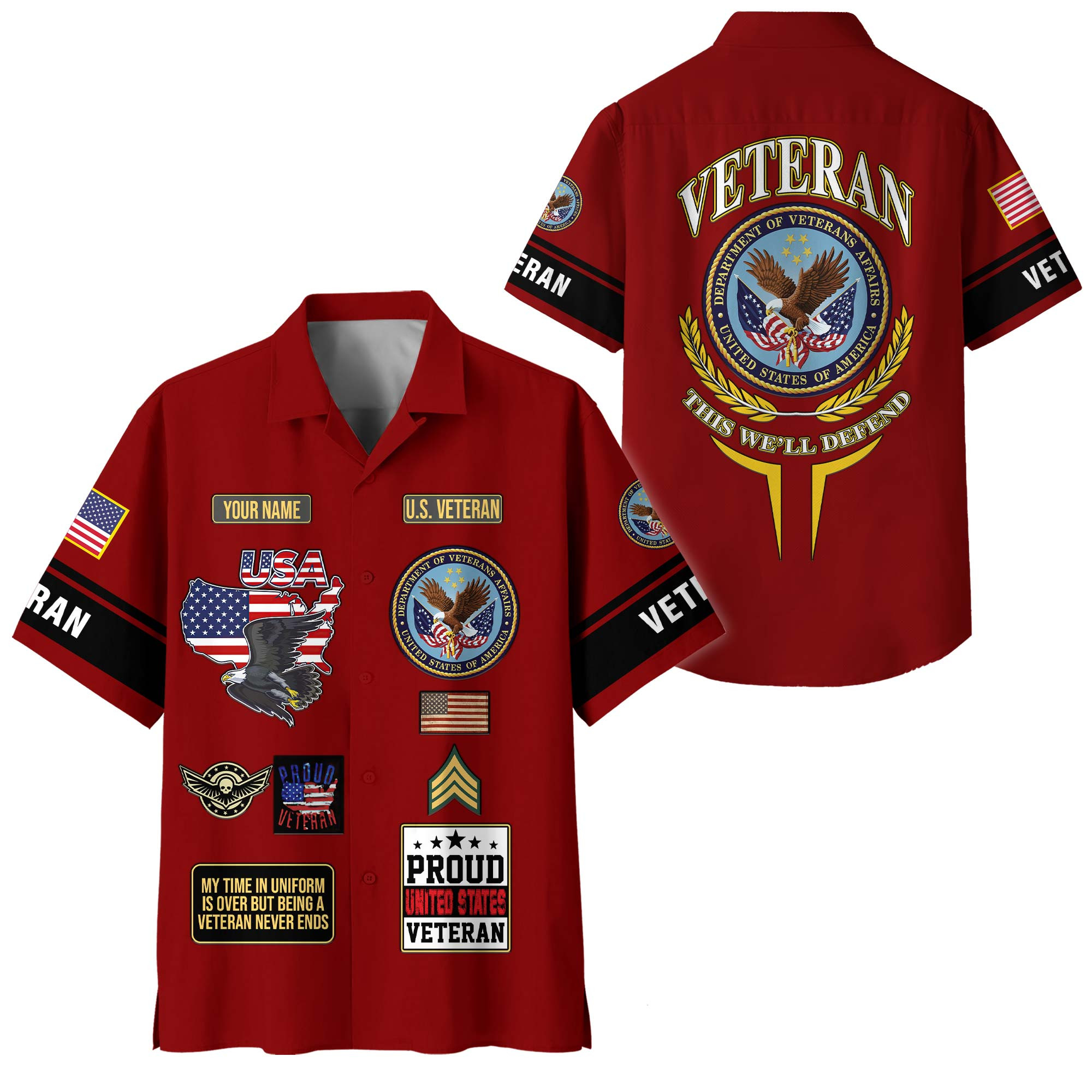 Premium Custom US Veteran Hawaiian Shirt VPVC408137, Gifts For US Veteran, Gifts For Veterans Day