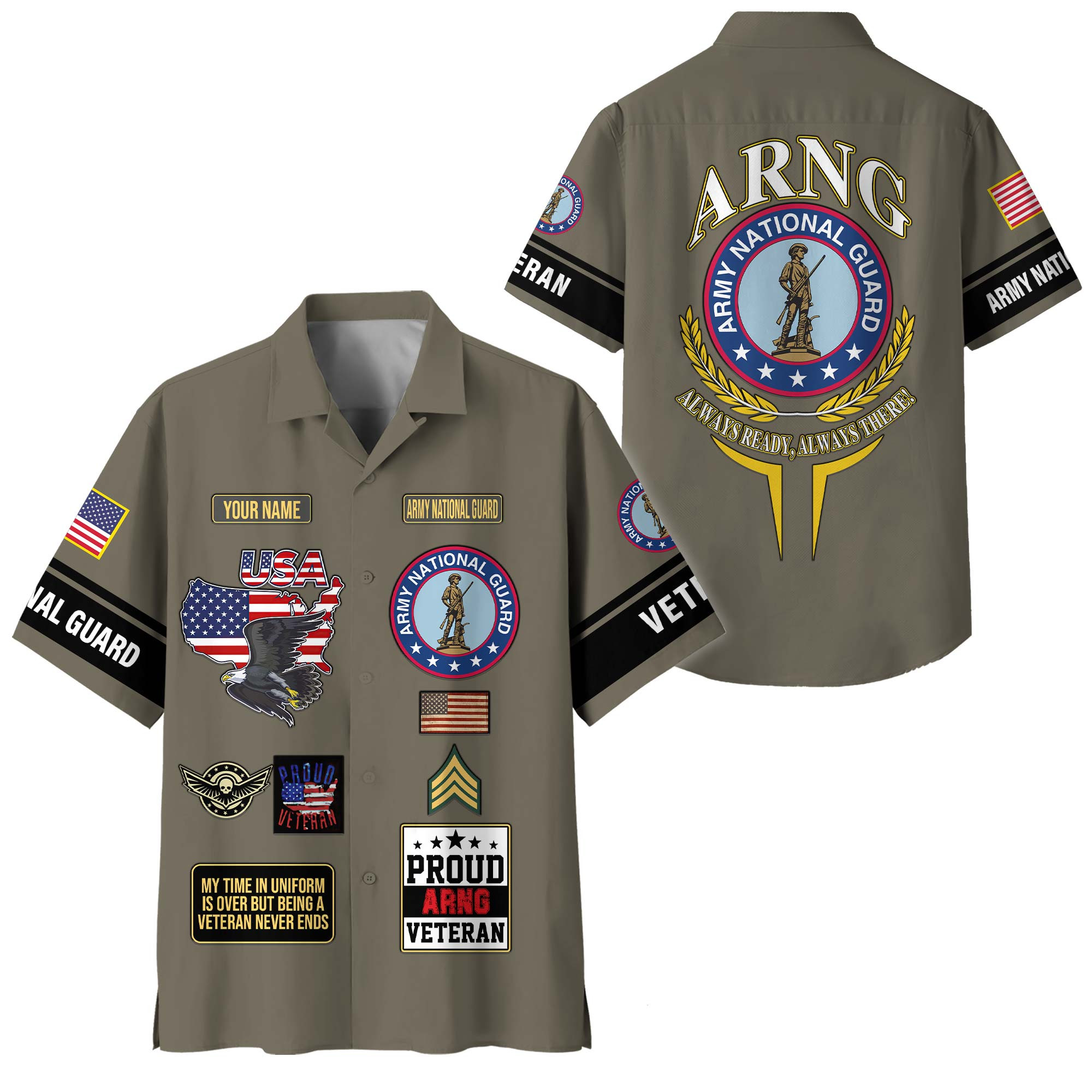 Premium Custom Army National Guard Hawaiian Shirt VPVC408138, Gifts For Army National Guard Veteran, Gifts For Veterans Day
