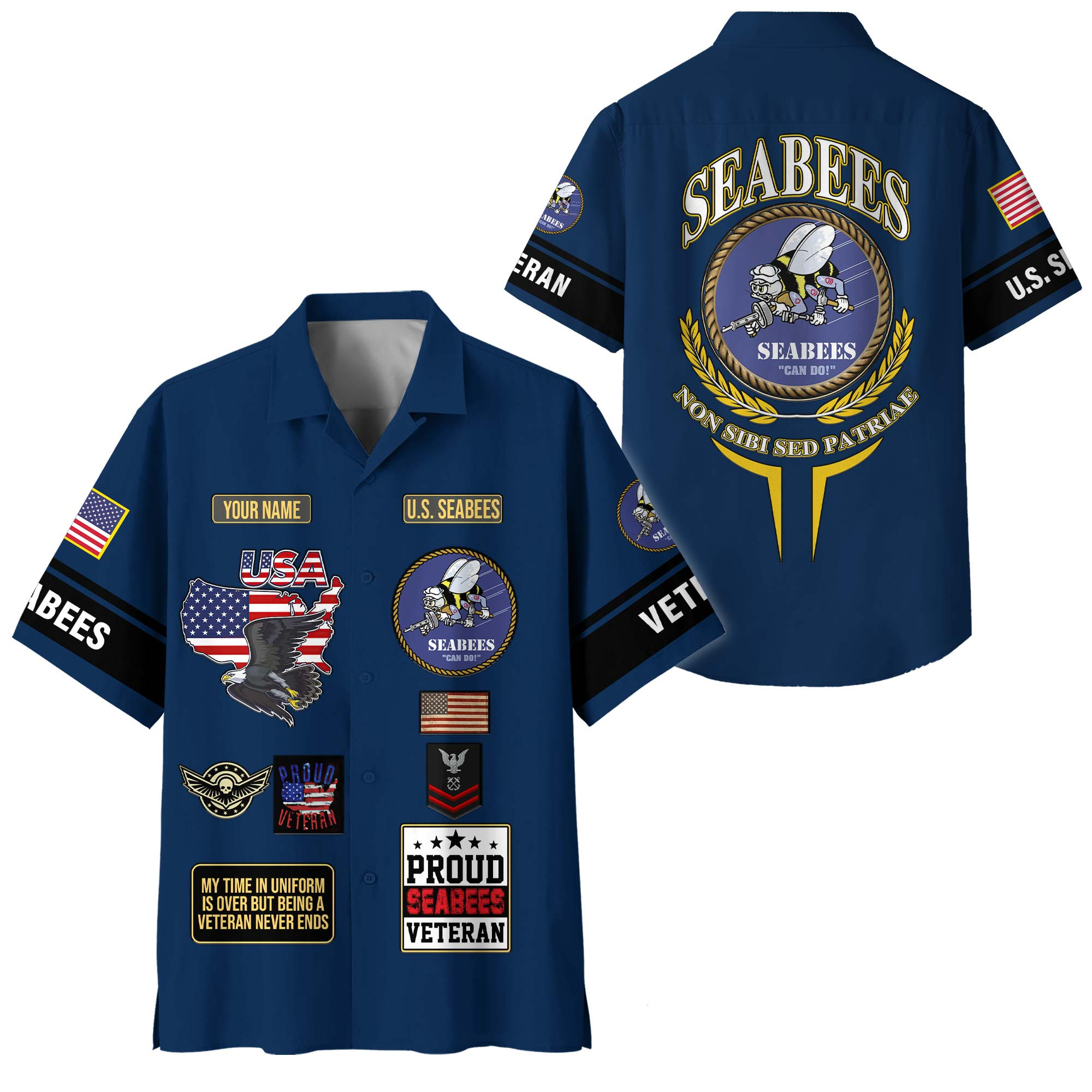 Premium Custom US Seabees Hawaiian Shirt VPVC408139, Gifts For Seabees Veteran, Gifts For Veterans Day