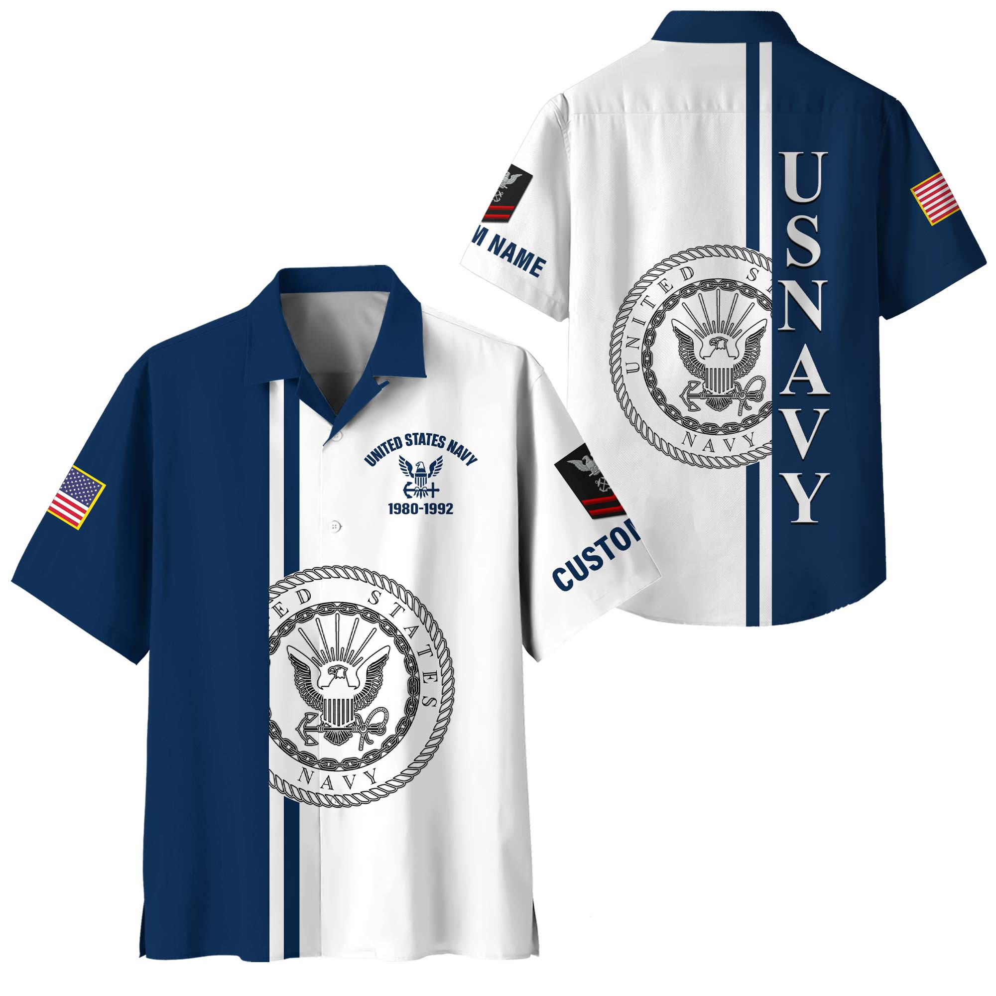Premium Custom US Navy Hawaiian Shirt VPVC408142, Gifts For Navy Veteran, Gifts For Veterans Day