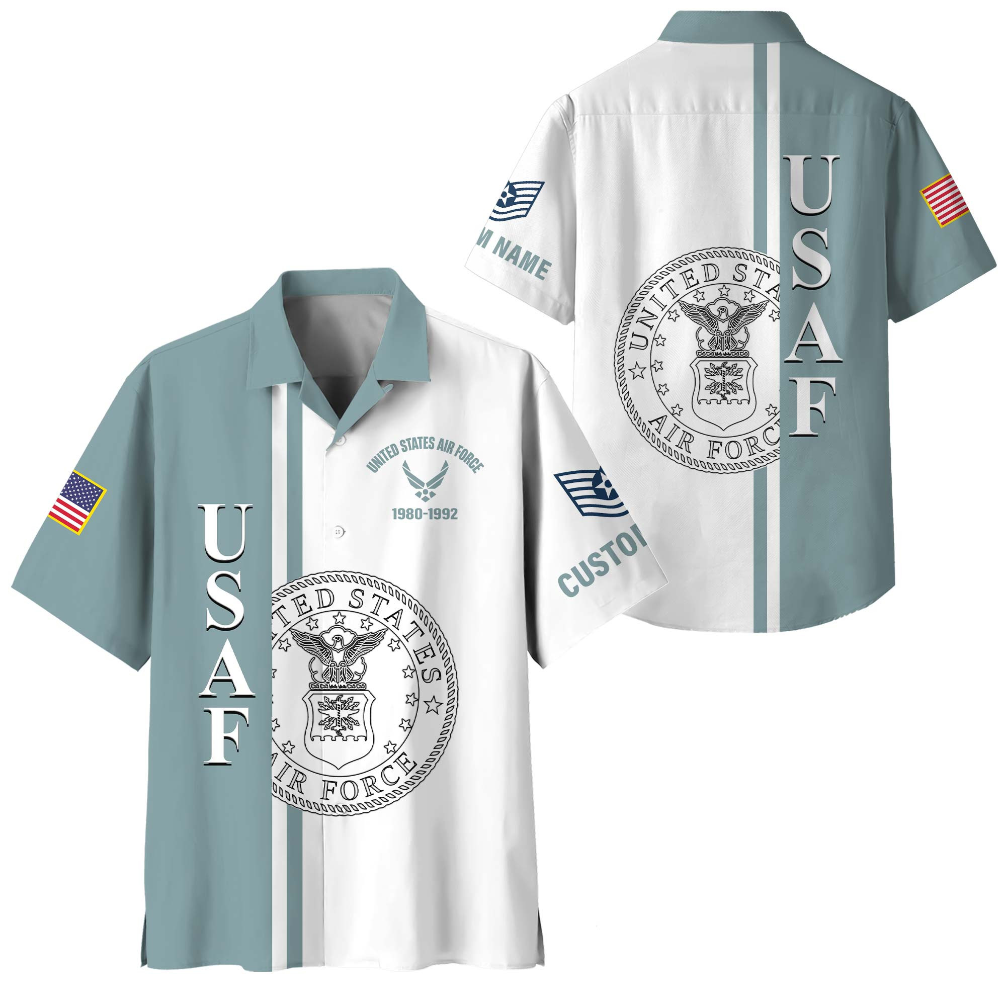 Premium Custom USAF Hawaiian Shirt VPVC408144, Gifts For Air Force Veteran, Gifts For Veterans Day