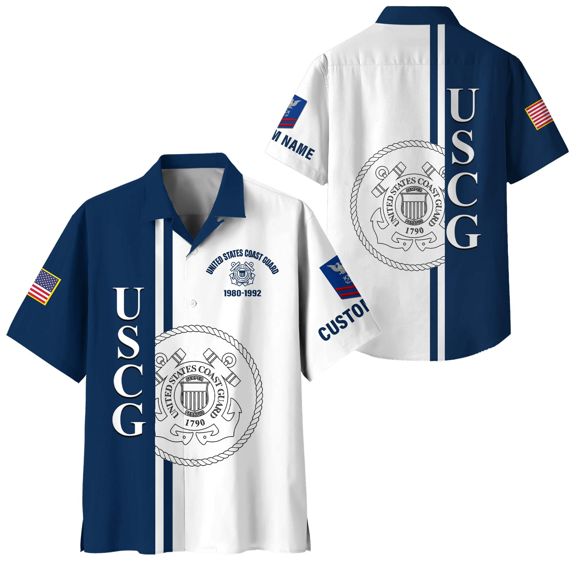 Premium Custom USCG Hawaiian Shirt VPVC408145, Gifts For Coast Guard Veteran, Gifts For Veterans Day