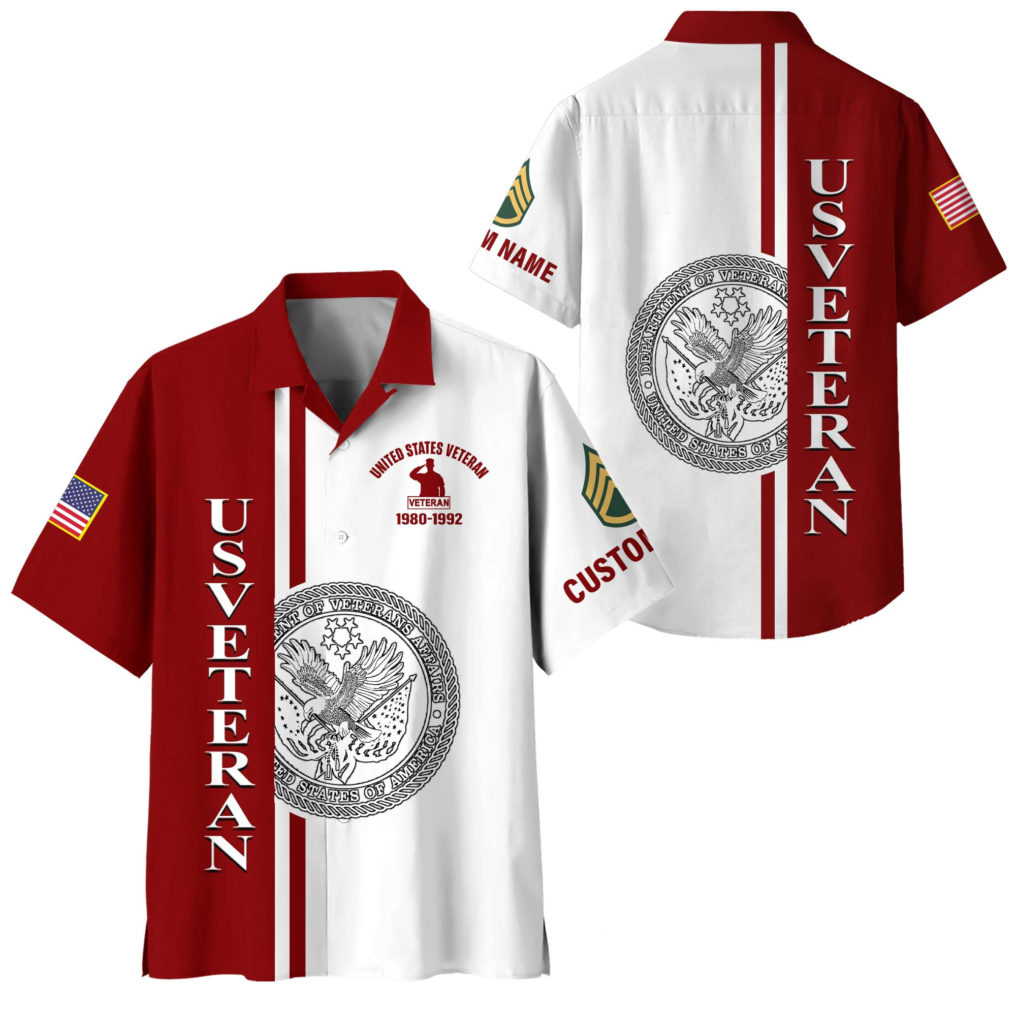 Premium Custom US Veteran Hawaiian Shirt VPVC408147, Gifts For US Veteran, Gifts For Veterans Day