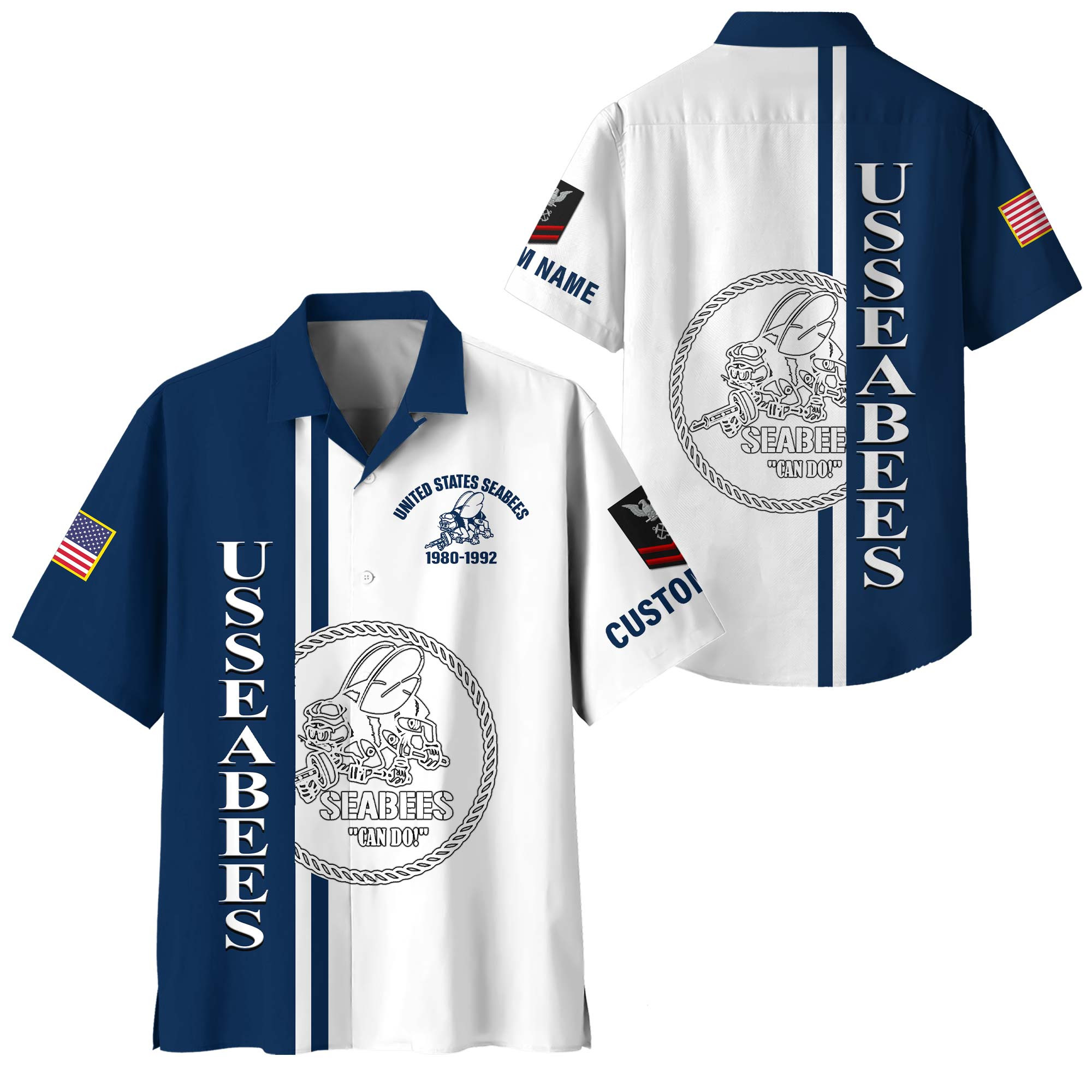 Premium Custom US Seabees Hawaiian Shirt VPVC408149, Gifts For Seabees Veteran, Gifts For Veterans Day