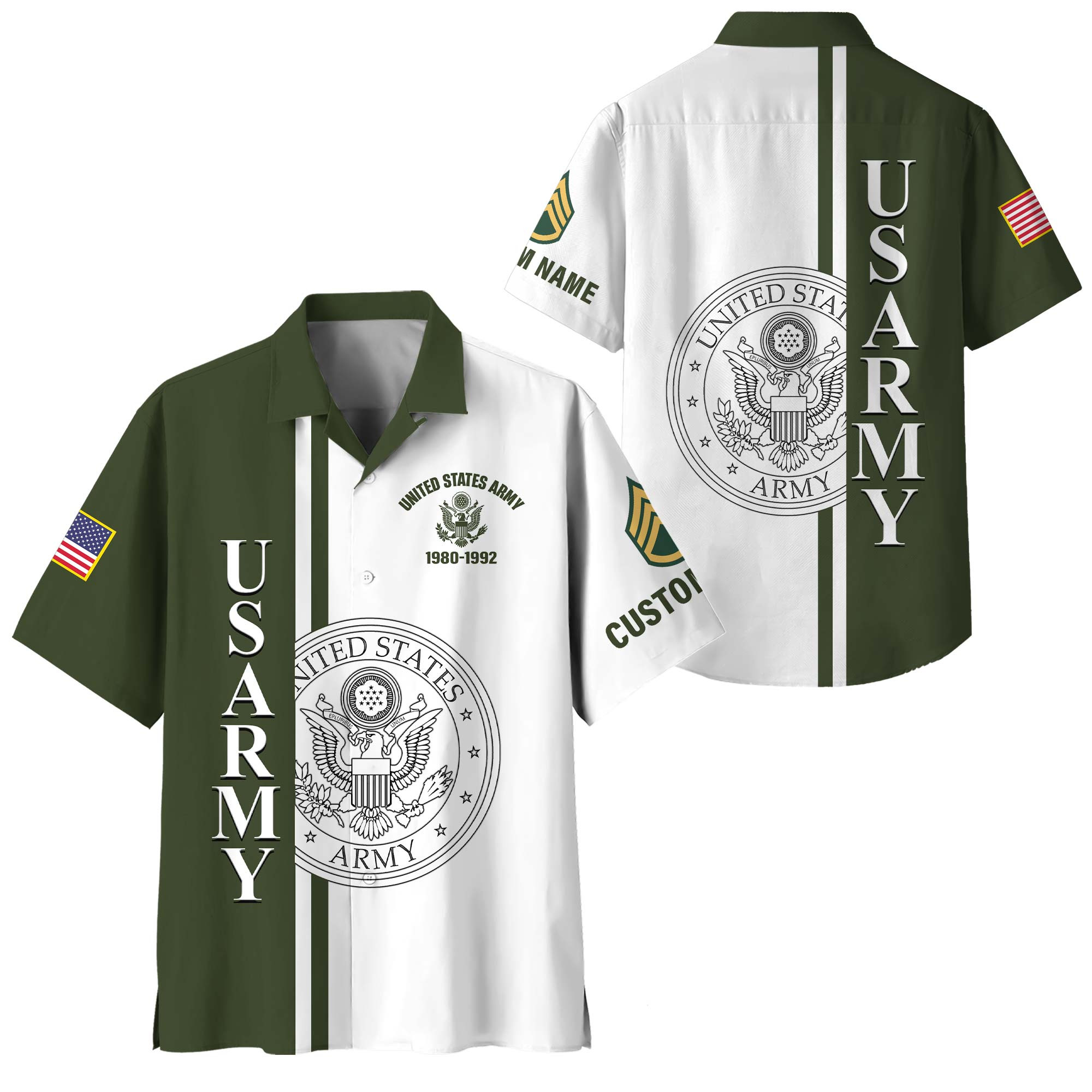Premium Custom US Army Hawaiian Shirt VPVC400016, Gifts For Army Veteran, Gifts For Veterans Day