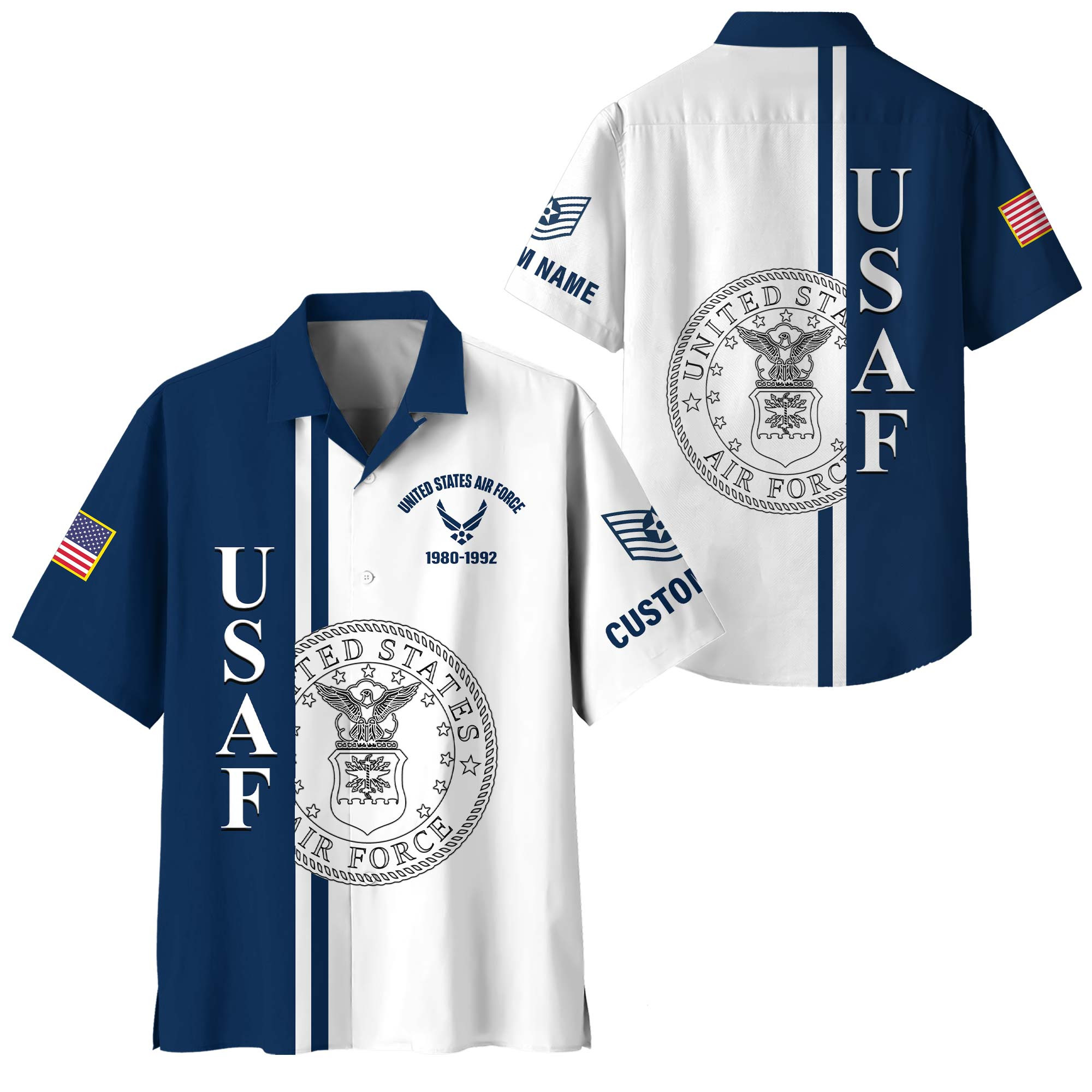 Premium Custom USAF Hawaiian Shirt VPVC400018, Gifts For Air Force Veteran, Gifts For Veterans Day