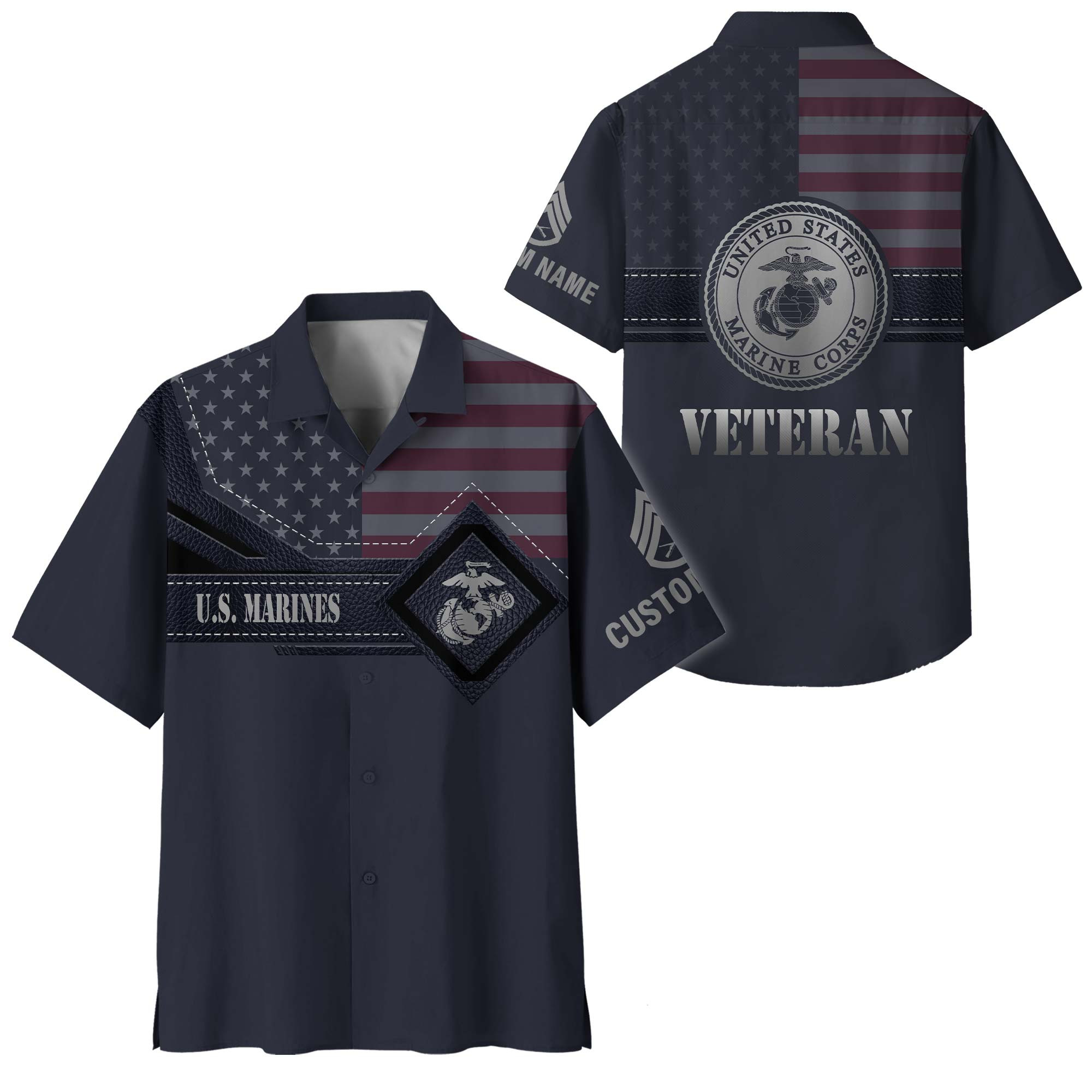 Premium Custom USMC Hawaiian Shirt VPVC408153, Gifts For Marine Veteran, Gifts For Veterans Day