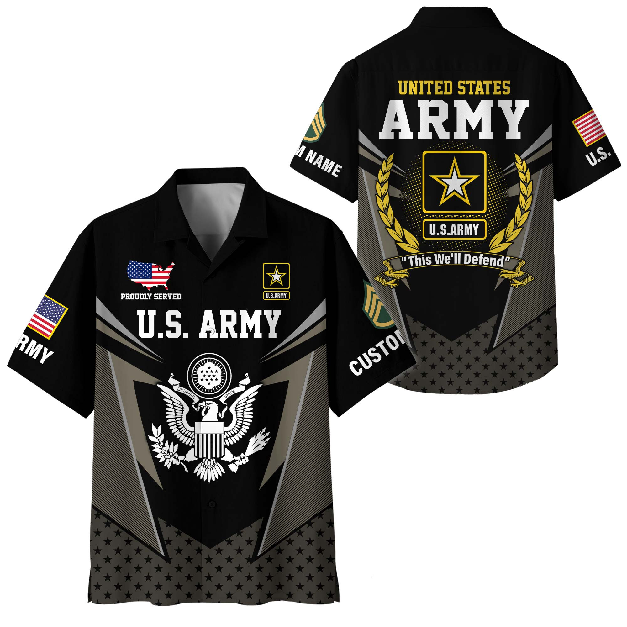 Premium Custom US Army Hawaiian Shirt VPVC408161, Gifts For Army Veteran, Gifts For Veterans Day