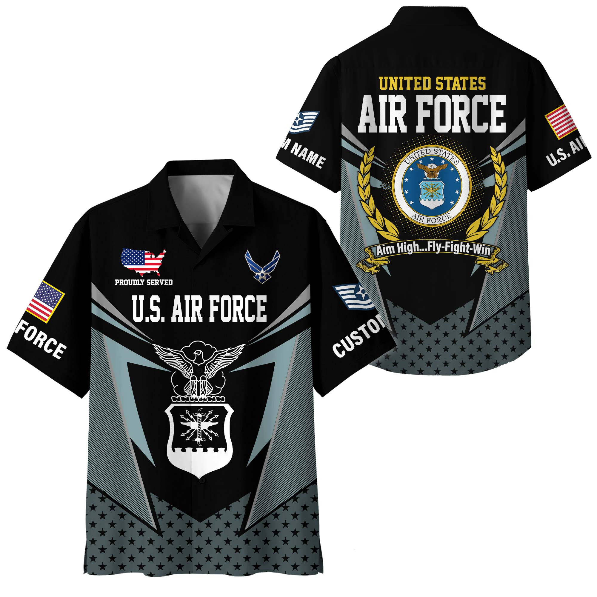 Premium Custom USAF Hawaiian Shirt VPVC408164, Gifts For Air Force Veteran, Gifts For Veterans Day