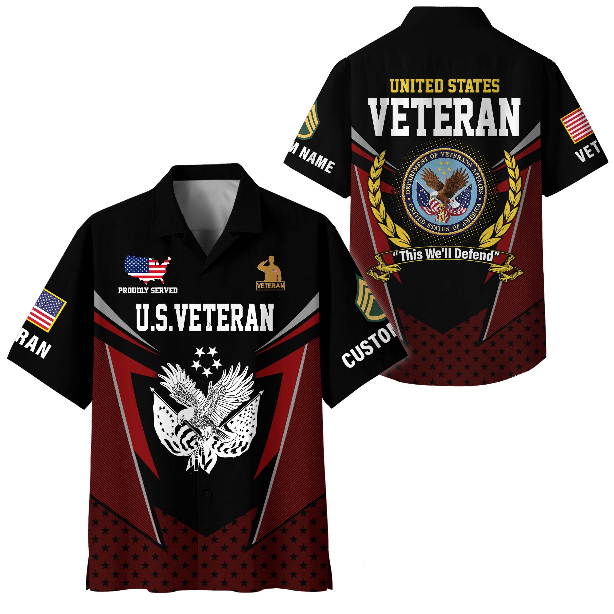 Premium Custom US Veteran Hawaiian Shirt VPVC408167, Gifts For US Veteran, Gifts For Veterans Day