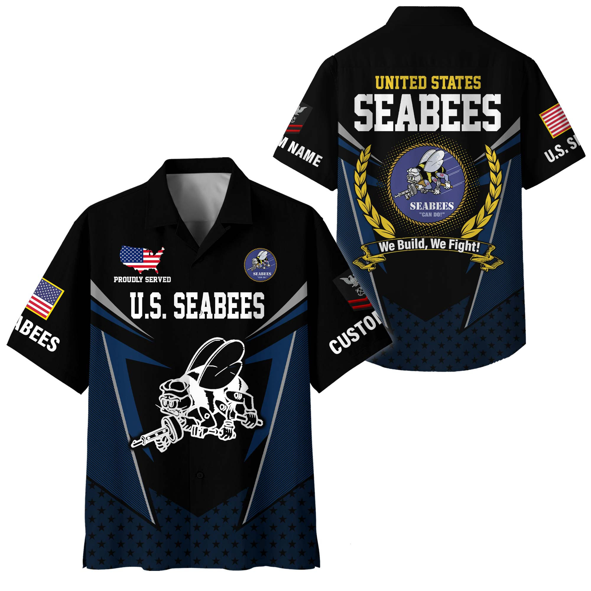 Premium Custom US Seabees Hawaiian Shirt VPVC408169, Gifts For Seabees Veteran, Gifts For Veterans Day
