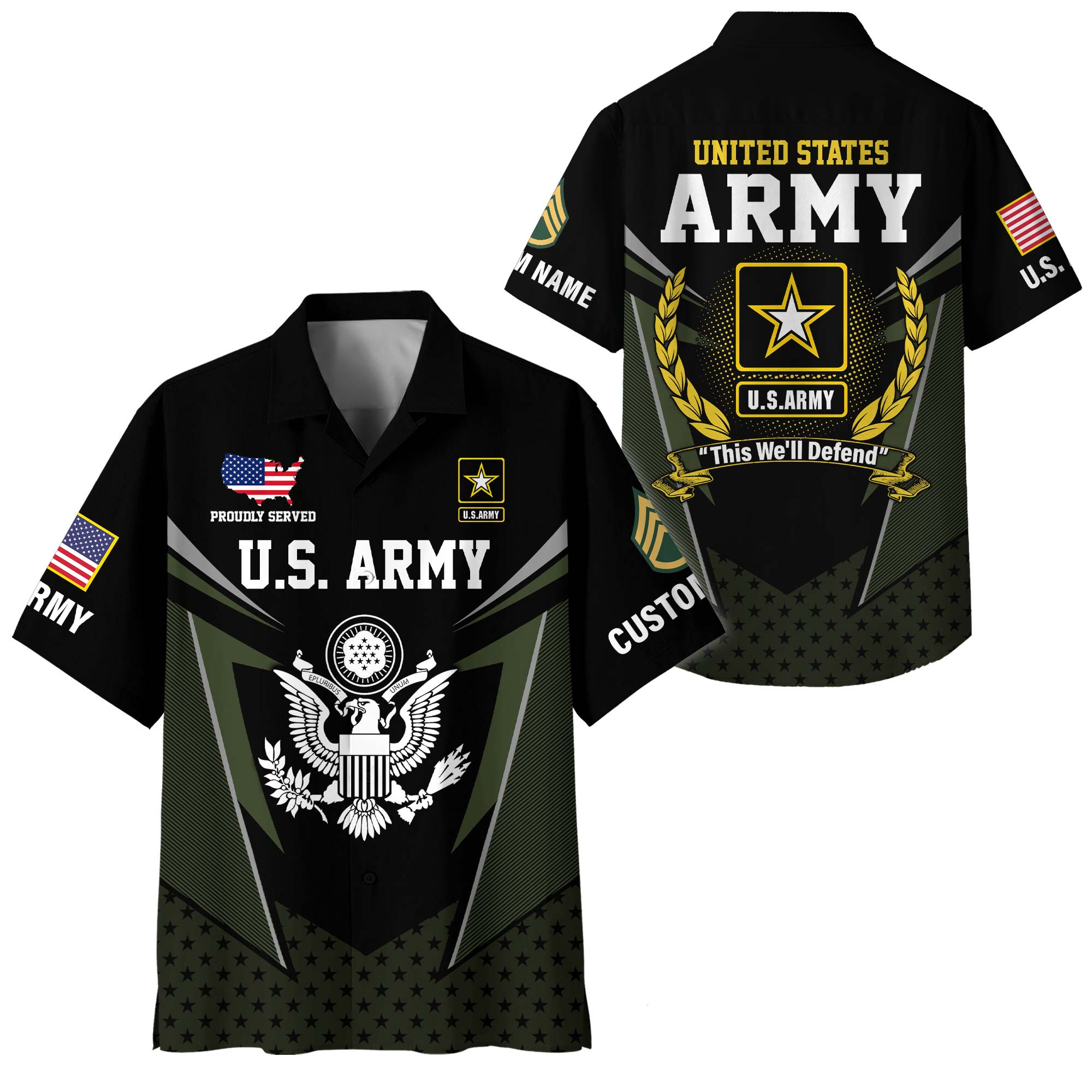 Premium Custom US Army Hawaiian Shirt VPVC400019, Gifts For Army Veteran, Gifts For Veterans Day