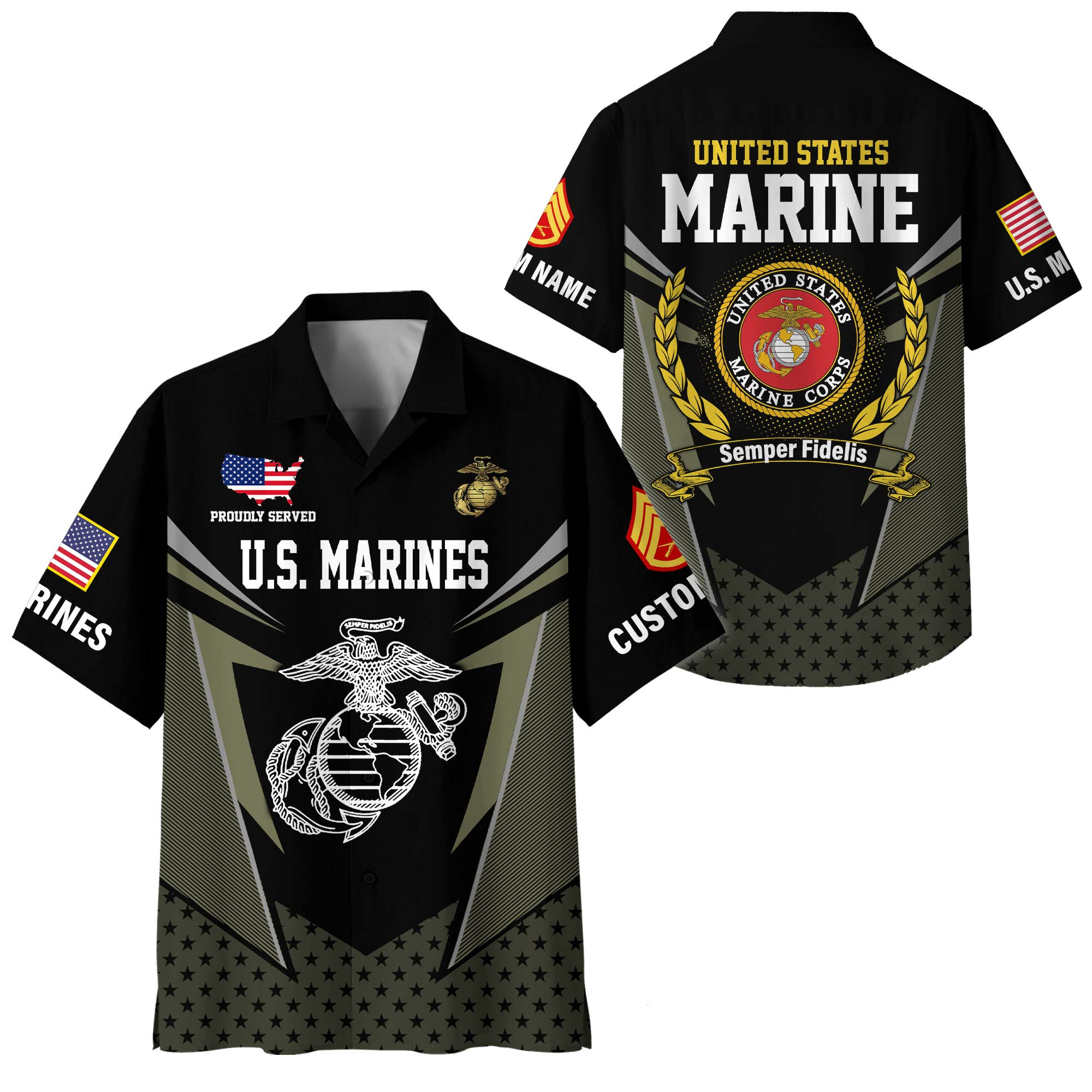 Premium Custom USMC Hawaiian Shirt VPVC400020, Gifts For Marine Veteran, Gifts For Veterans Day