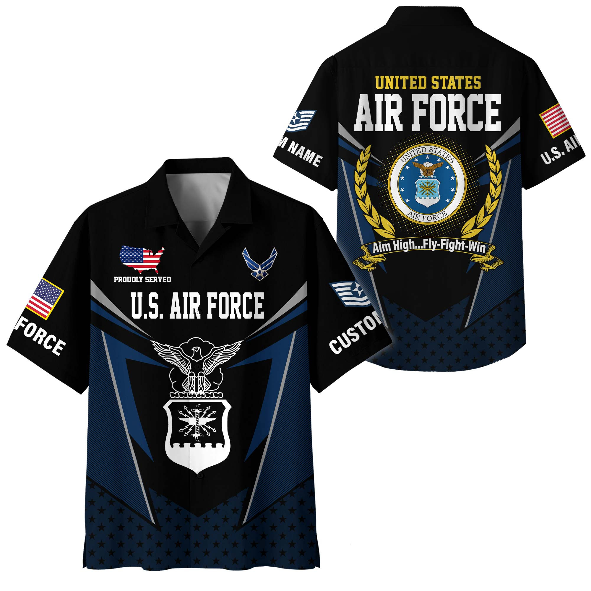Premium Custom USAF Hawaiian Shirt VPVC400021, Gifts For Air Force Veteran, Gifts For Veterans Day