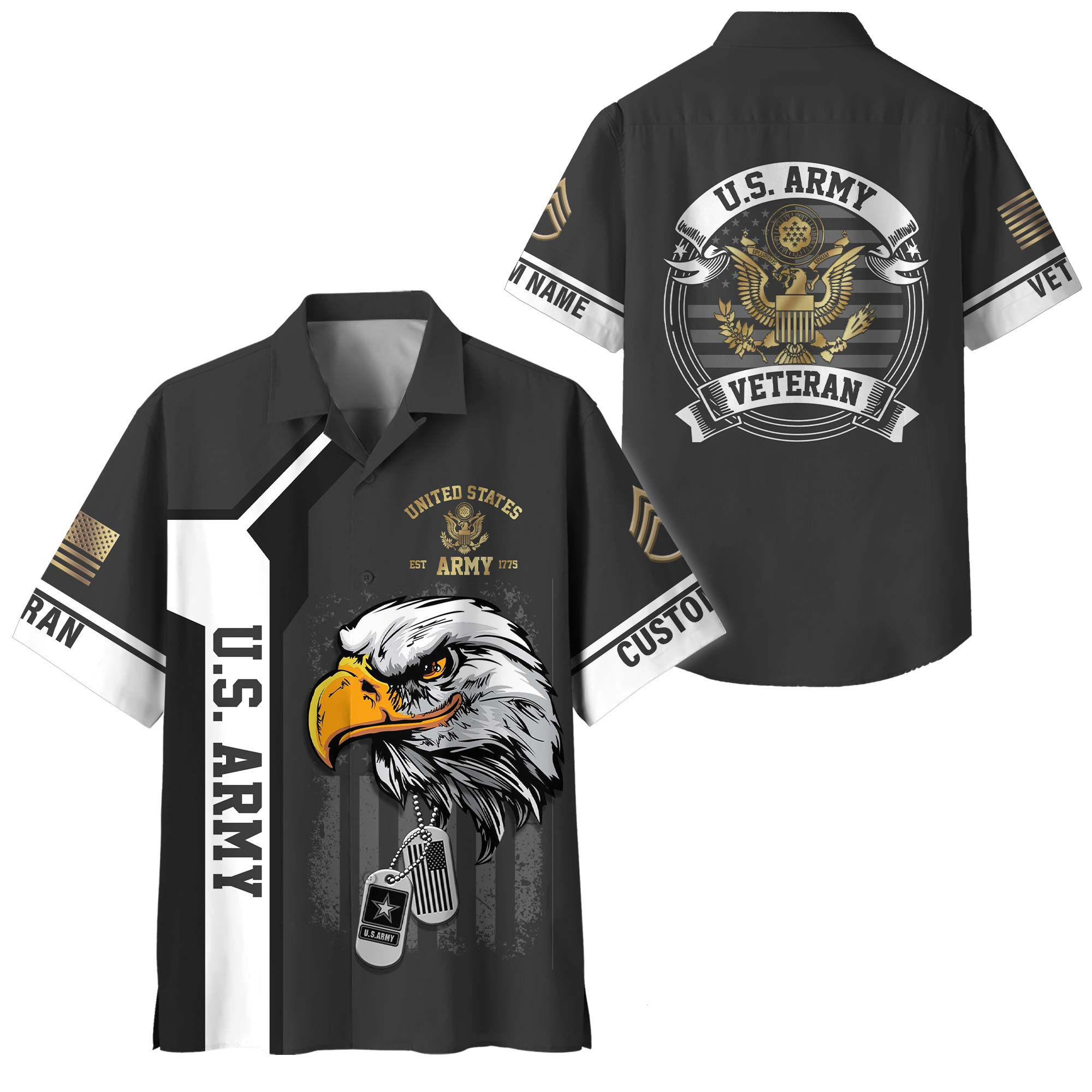 Premium Custom US Army Hawaiian Shirt VPVC408171, Gifts For Army Veteran, Gifts For Veterans Day