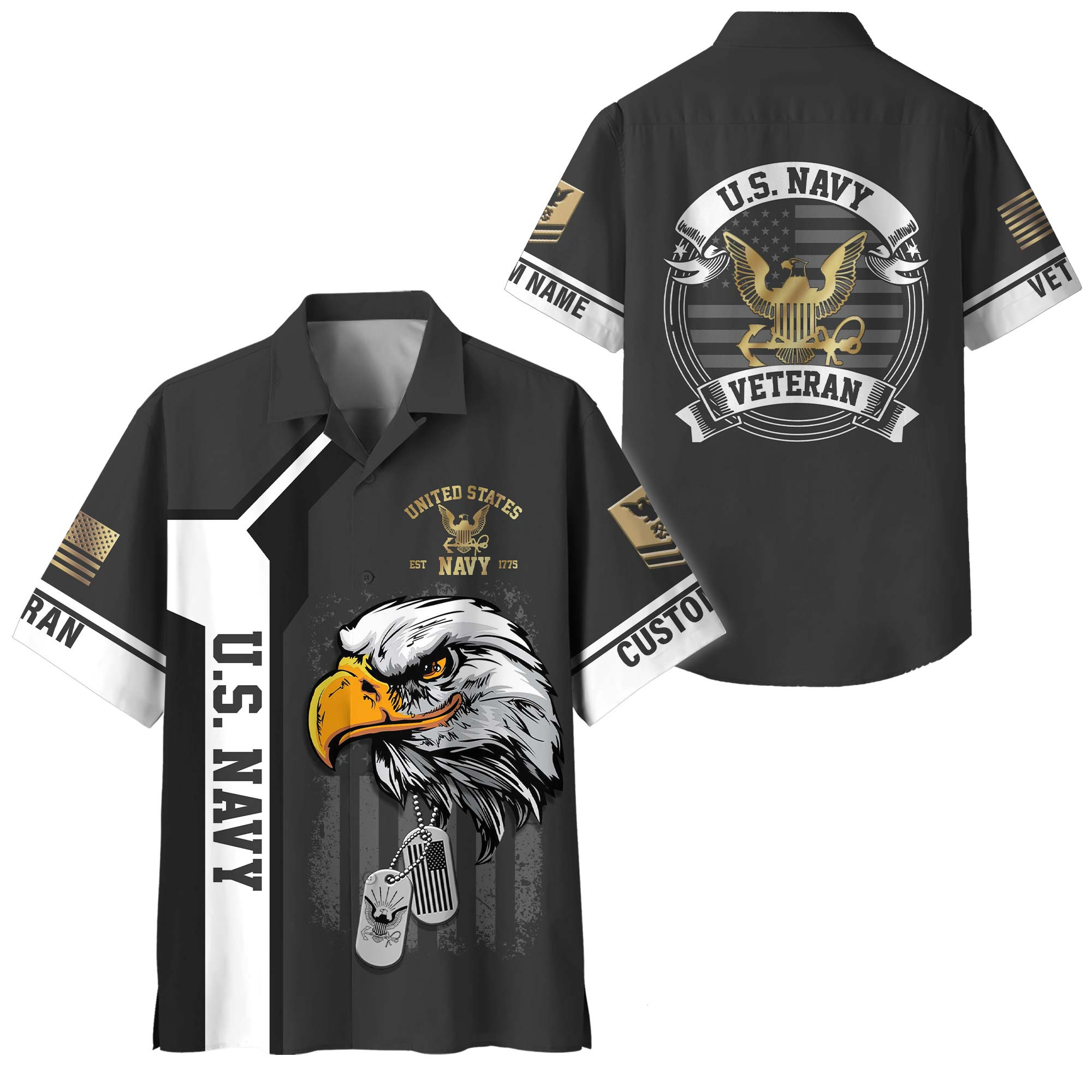 Premium Custom US Navy Hawaiian Shirt VPVC408172, Gifts For Navy Veteran, Gifts For Veterans Day